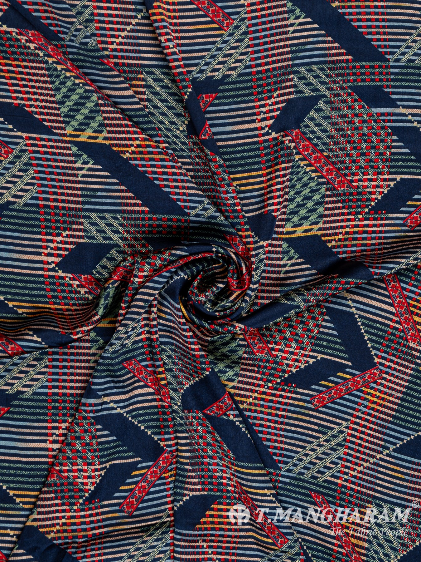 Multicolor Satin Fabric - EB5857 view-1