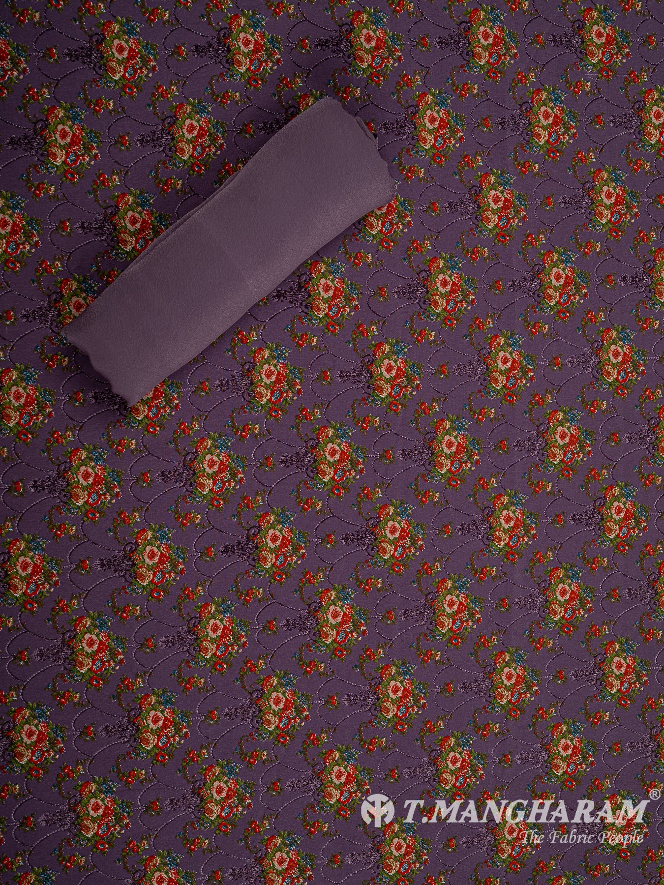 Purple Crepe Chudidhar Fabric Set - EH1606 view-2