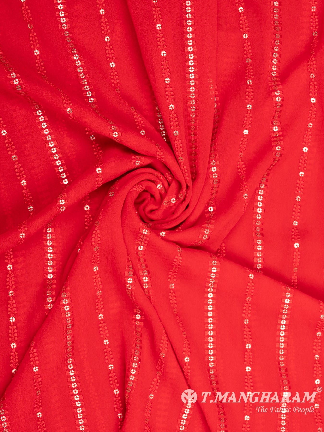 Red Georgette Fabric - EB6493 view-1