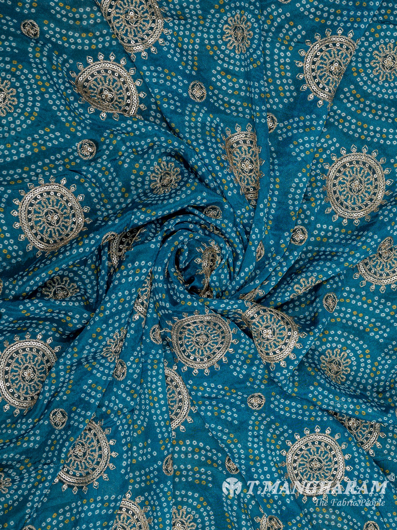 Blue Chinnon Silk Fabric - EA2954 view-1