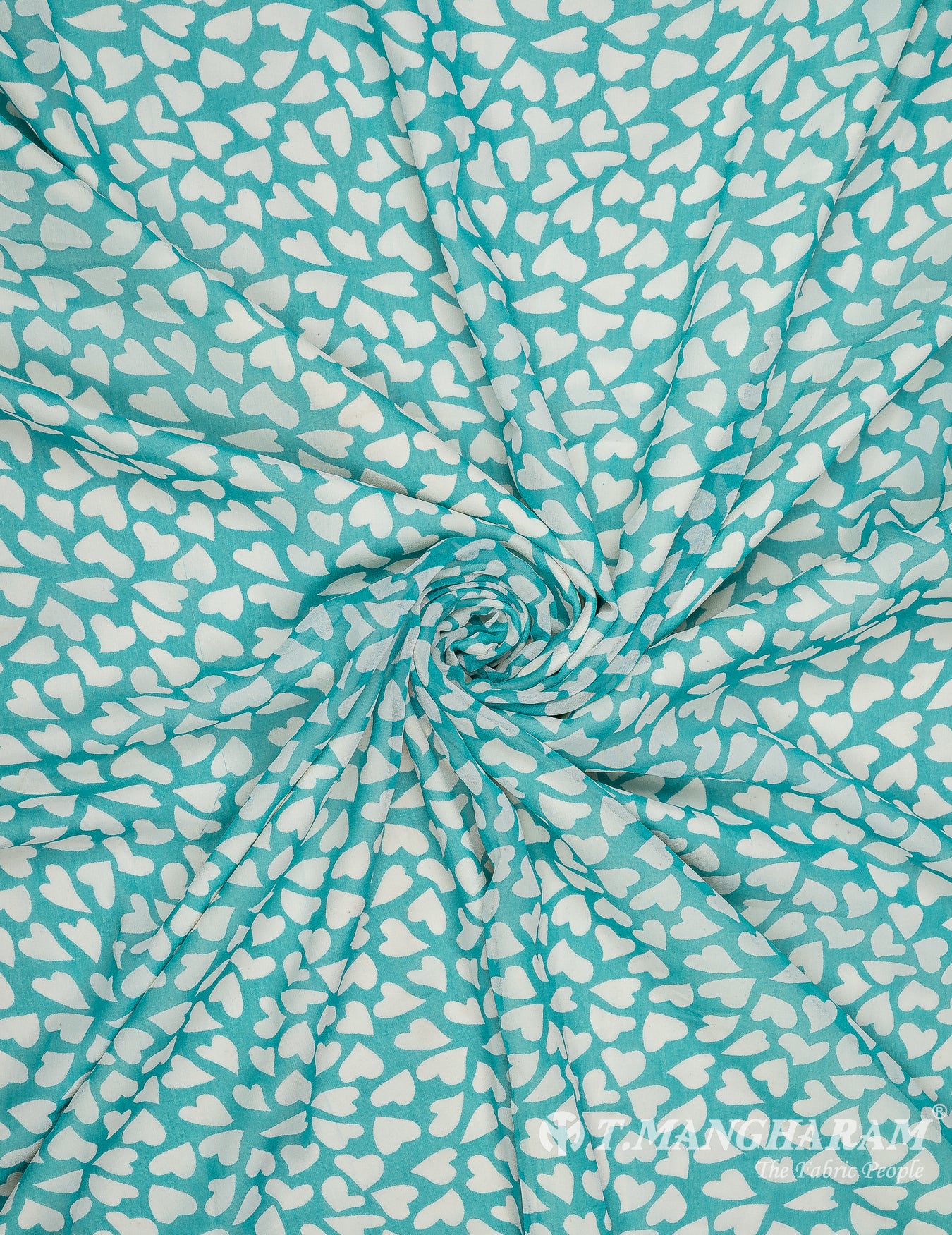 Sea Blue Georgette Fabric - EB7119 view-1