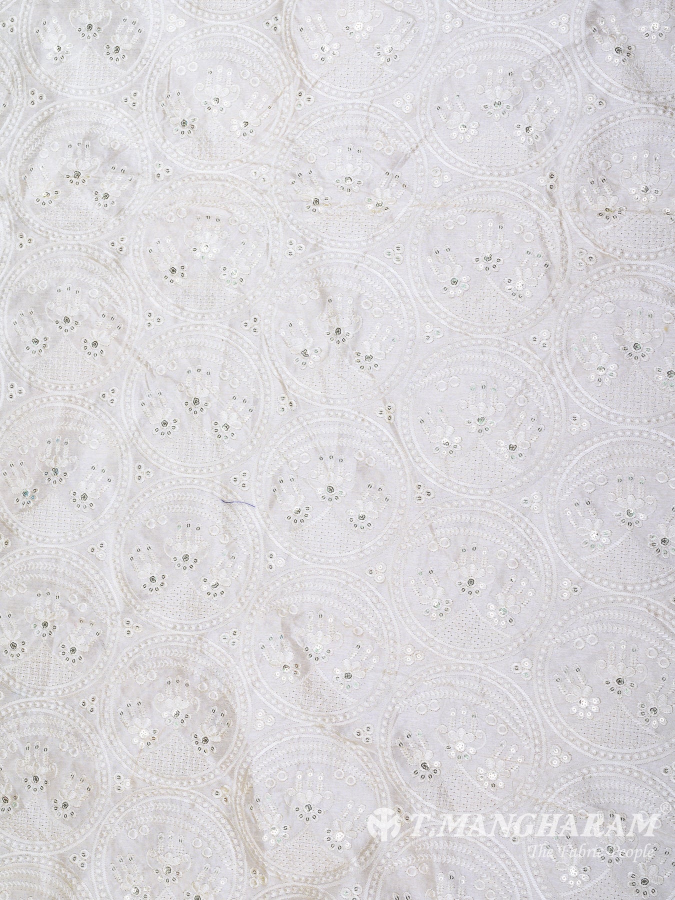 White Raw Silk Fabric - EB5706 view-3