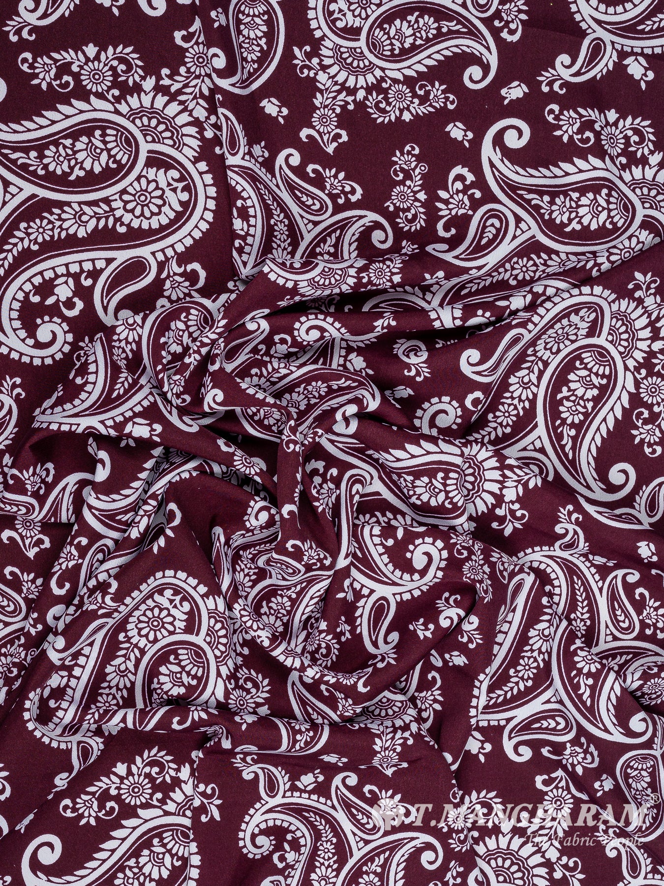 Maroon Crepe Fabric - EC10896