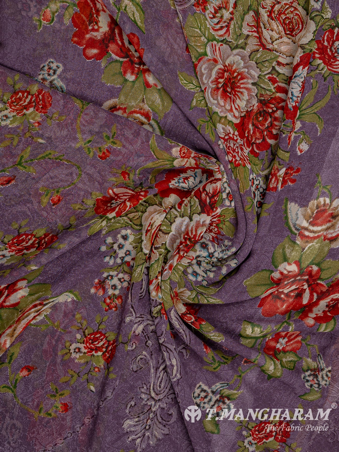 Purple Crepe Chudidhar Fabric Set - EH1606 view-3