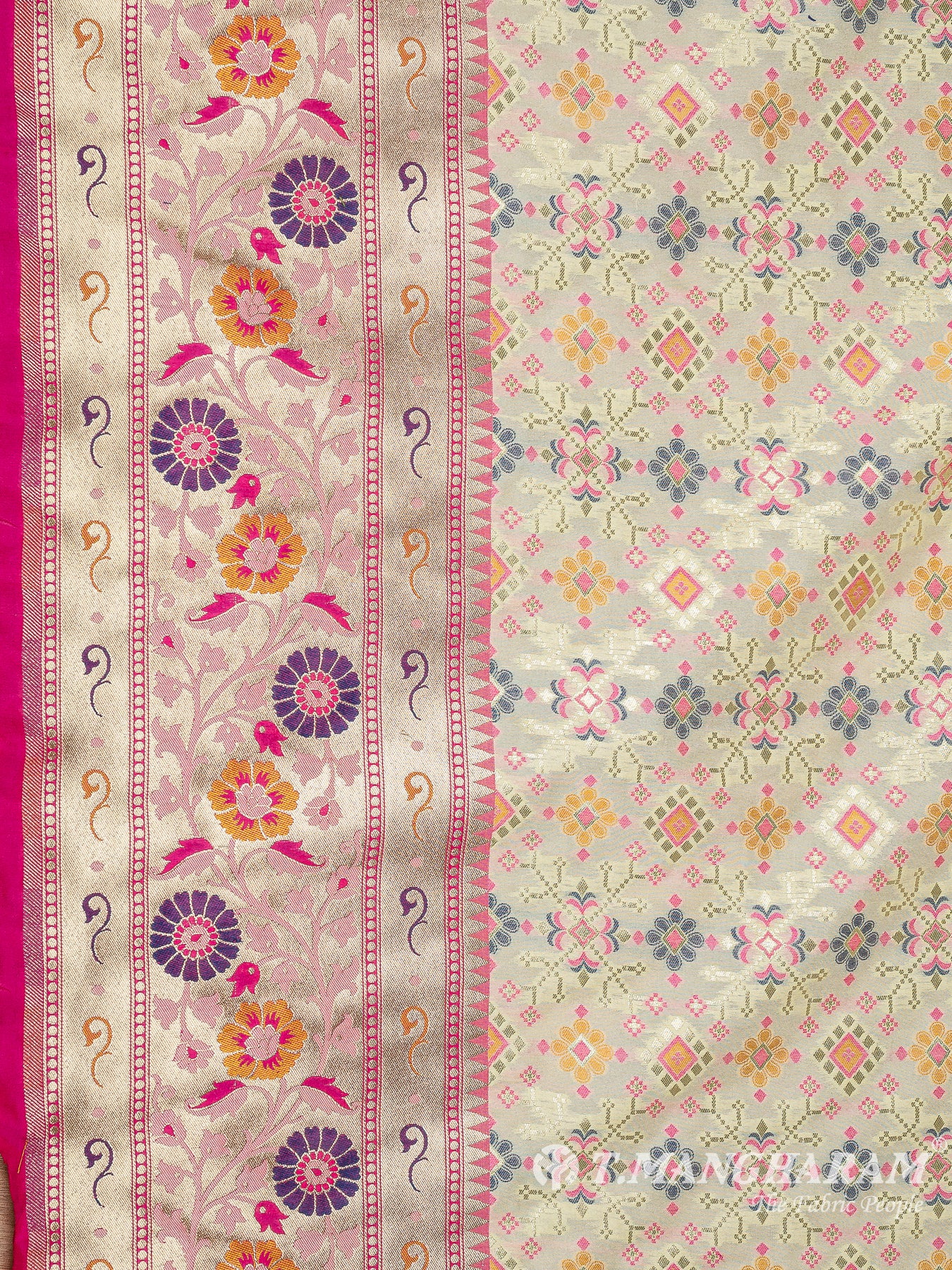 Cream Banaras Fabric - EB8581 view-5
