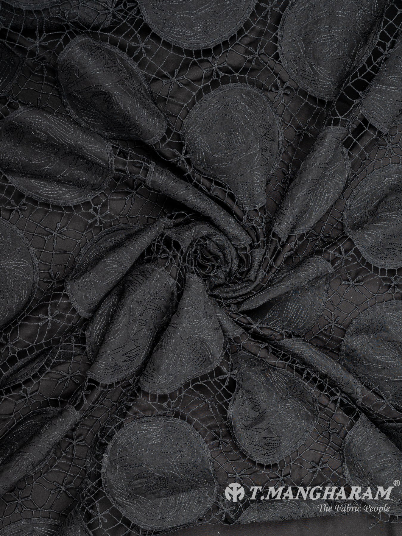 Black Fancy Net Fabric - EC9315 view-1