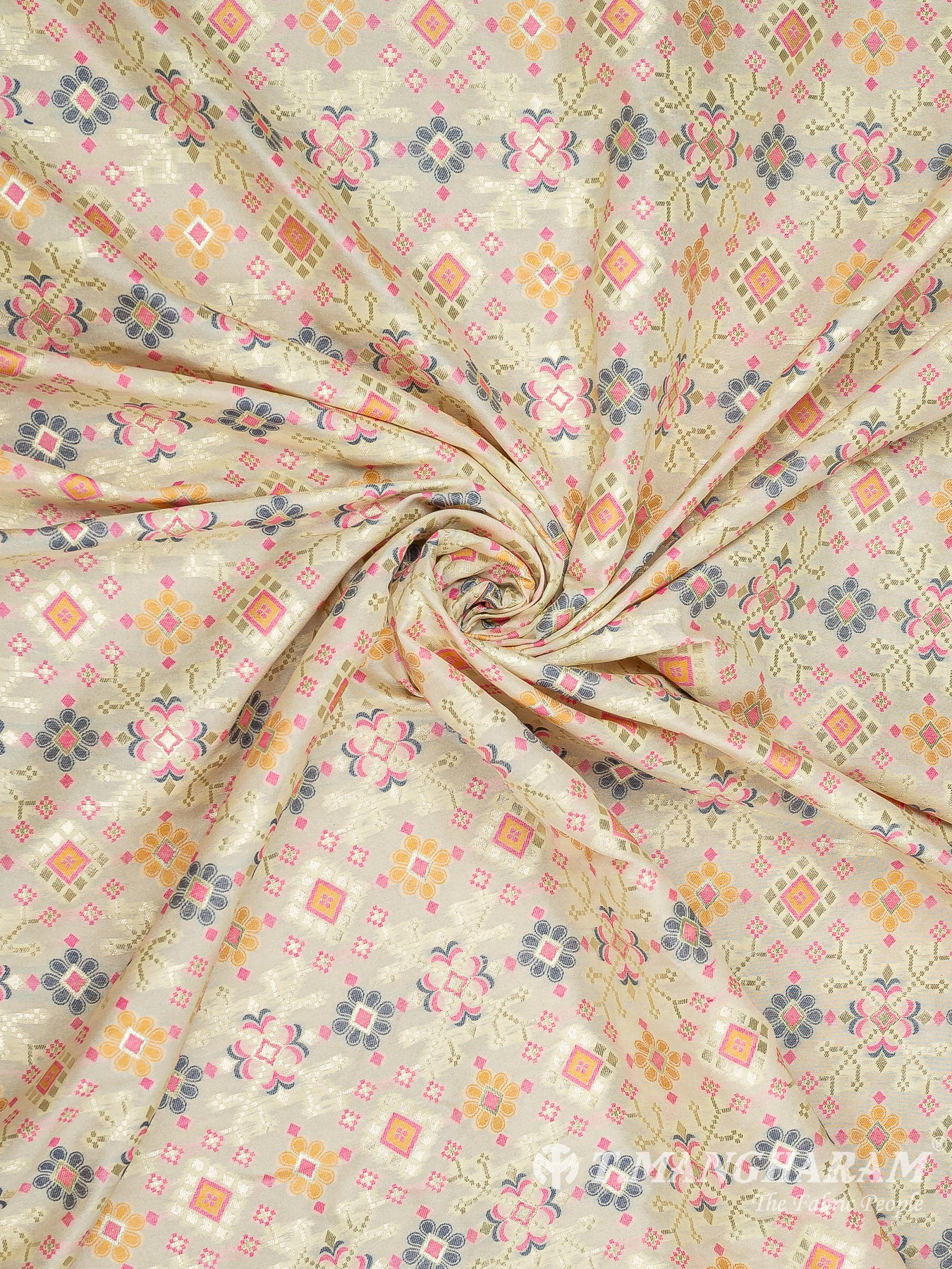 Cream Banaras Fabric - EB8581 view-1