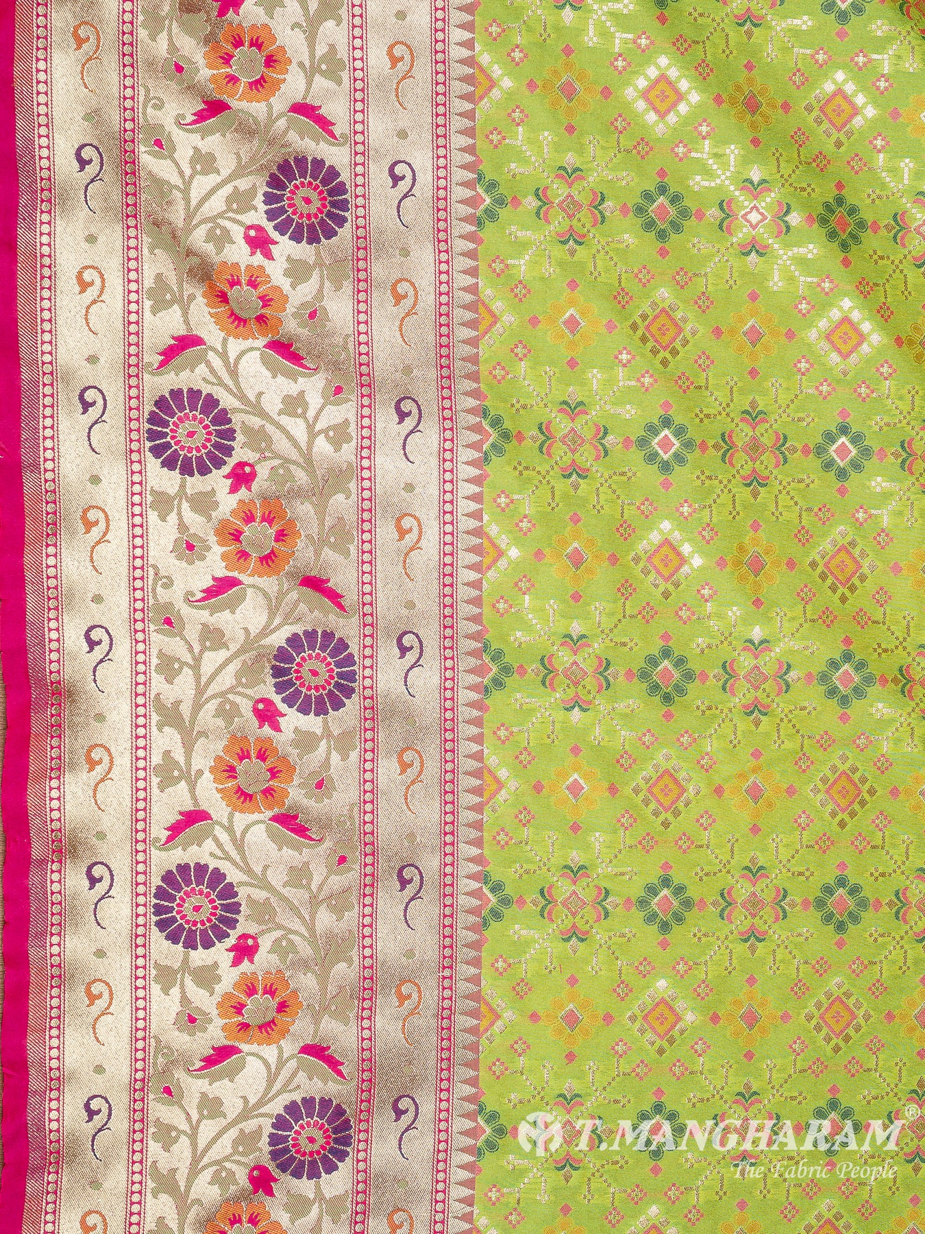 Green Banaras Fabric - EB6588 view-2