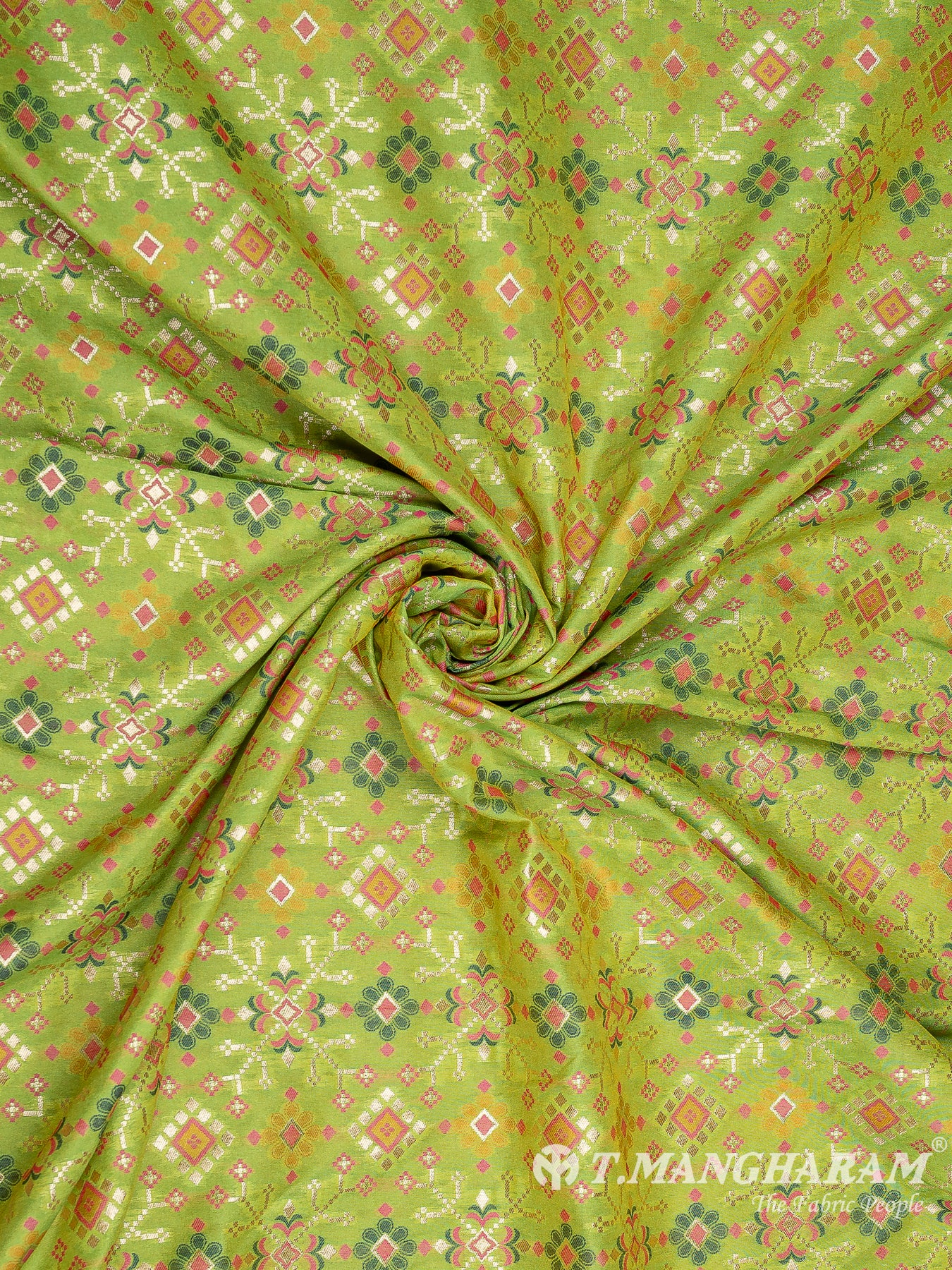 Green Banaras Fabric - EB6588 view-1