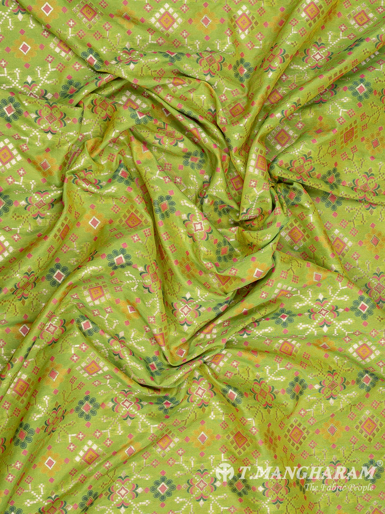 Green Banaras Fabric - EB6588 view-5