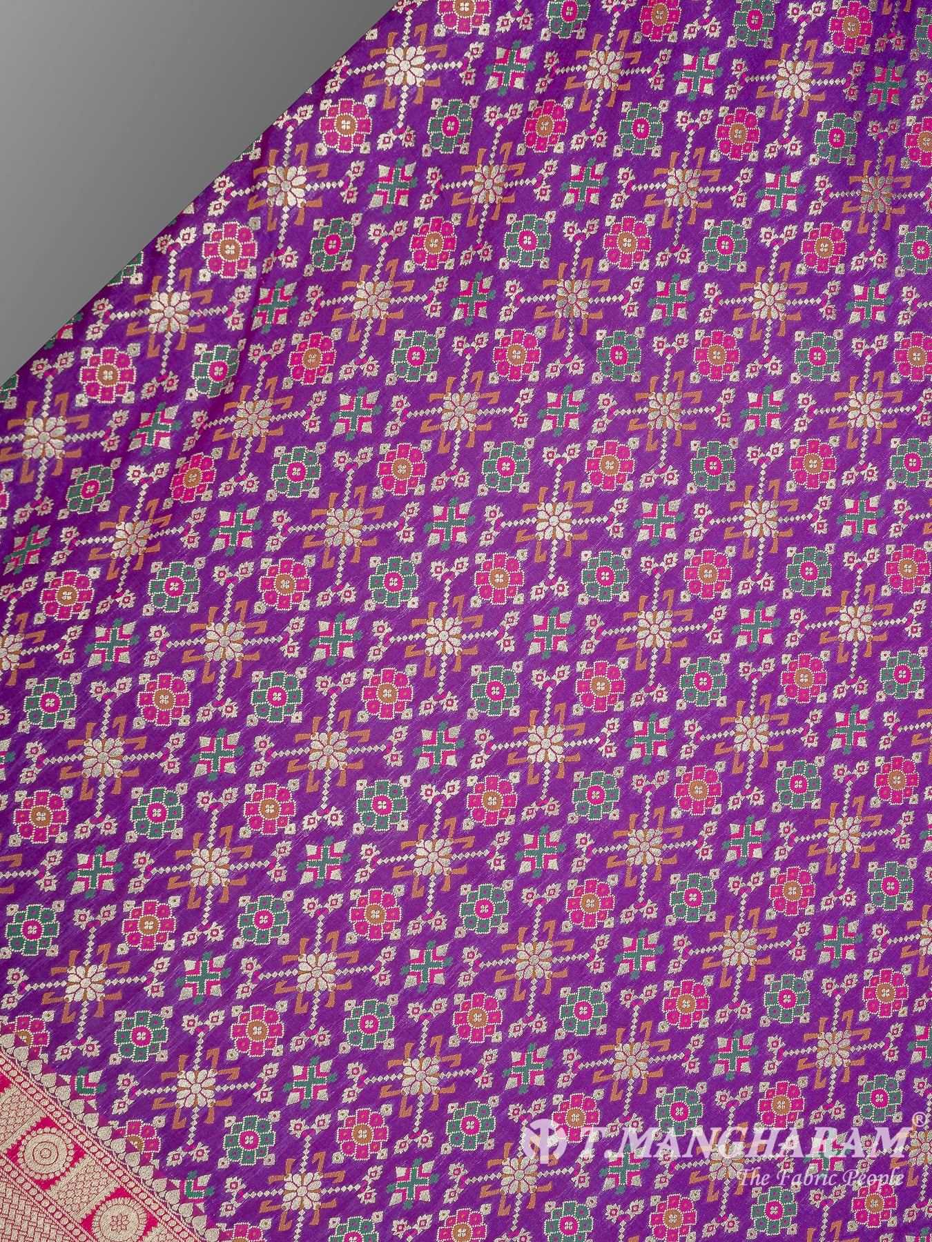 Purple Banaras Fabric - EB6584 view-2