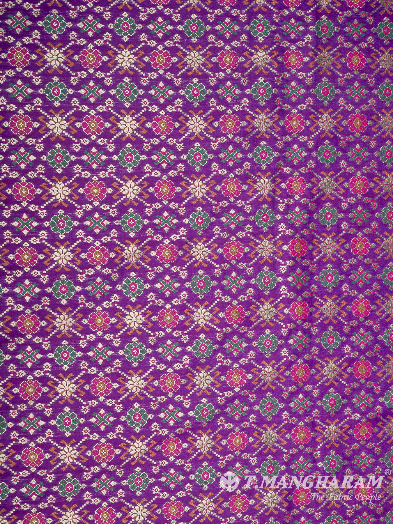 Purple Banaras Fabric - EB6584 view-4