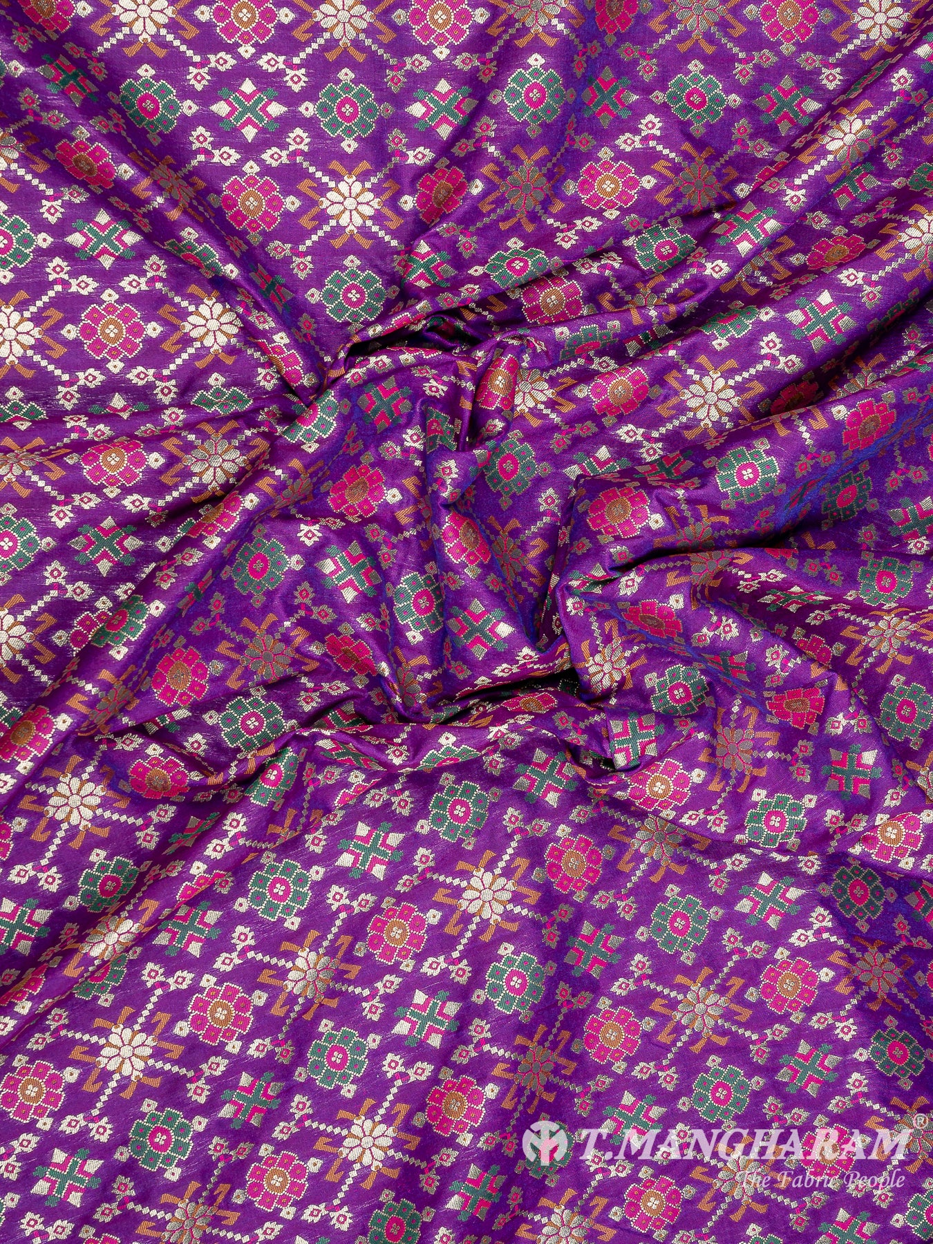 Purple Banaras Fabric - EB6584 view-5