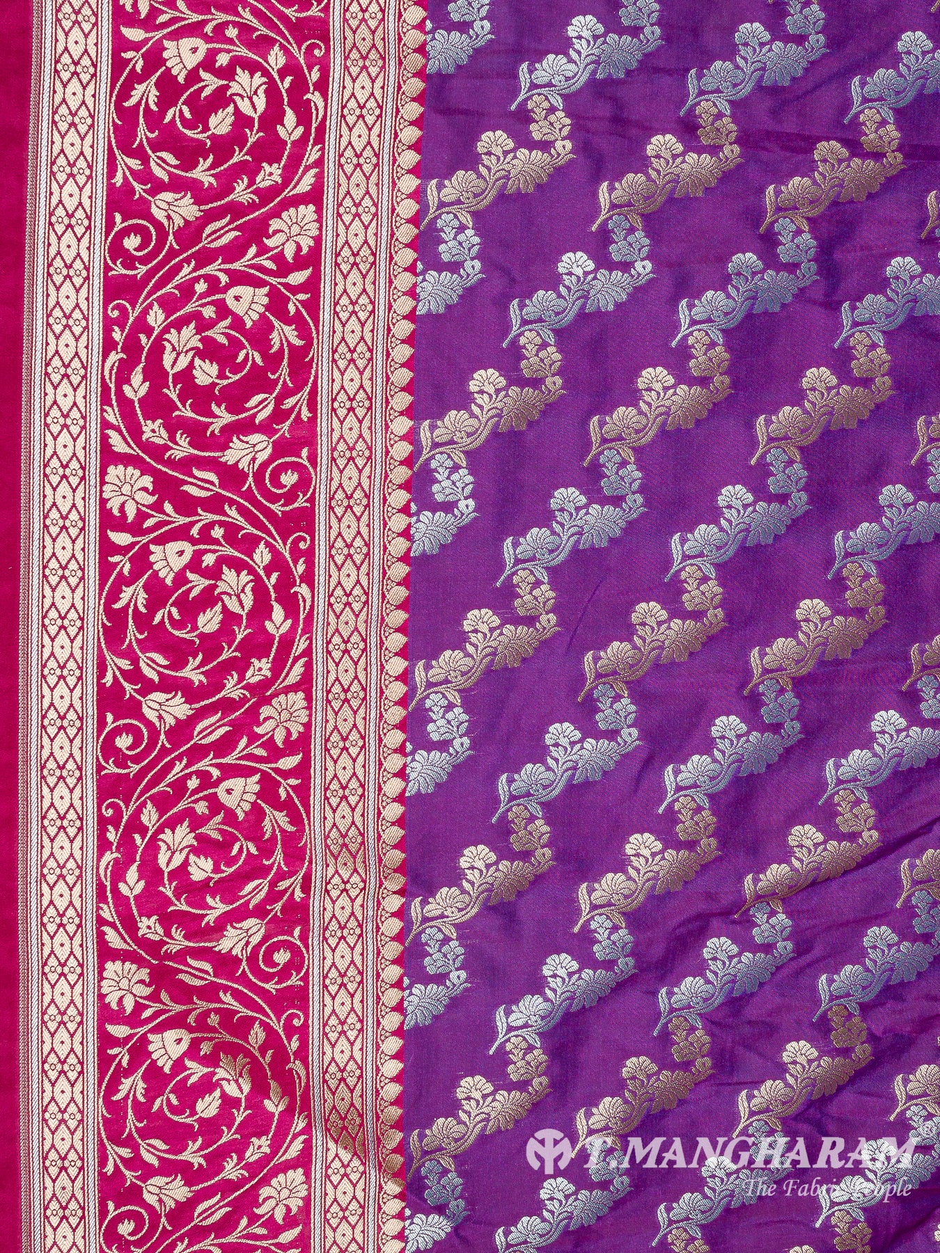 Purple Banaras Fabric - EB6578 view-5