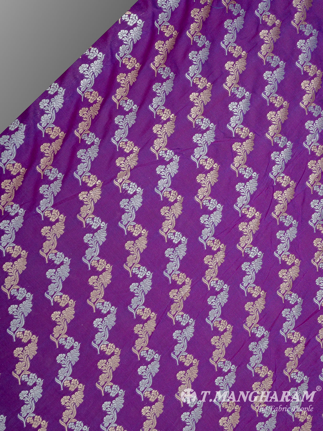 Purple Banaras Fabric - EB6578 view-2