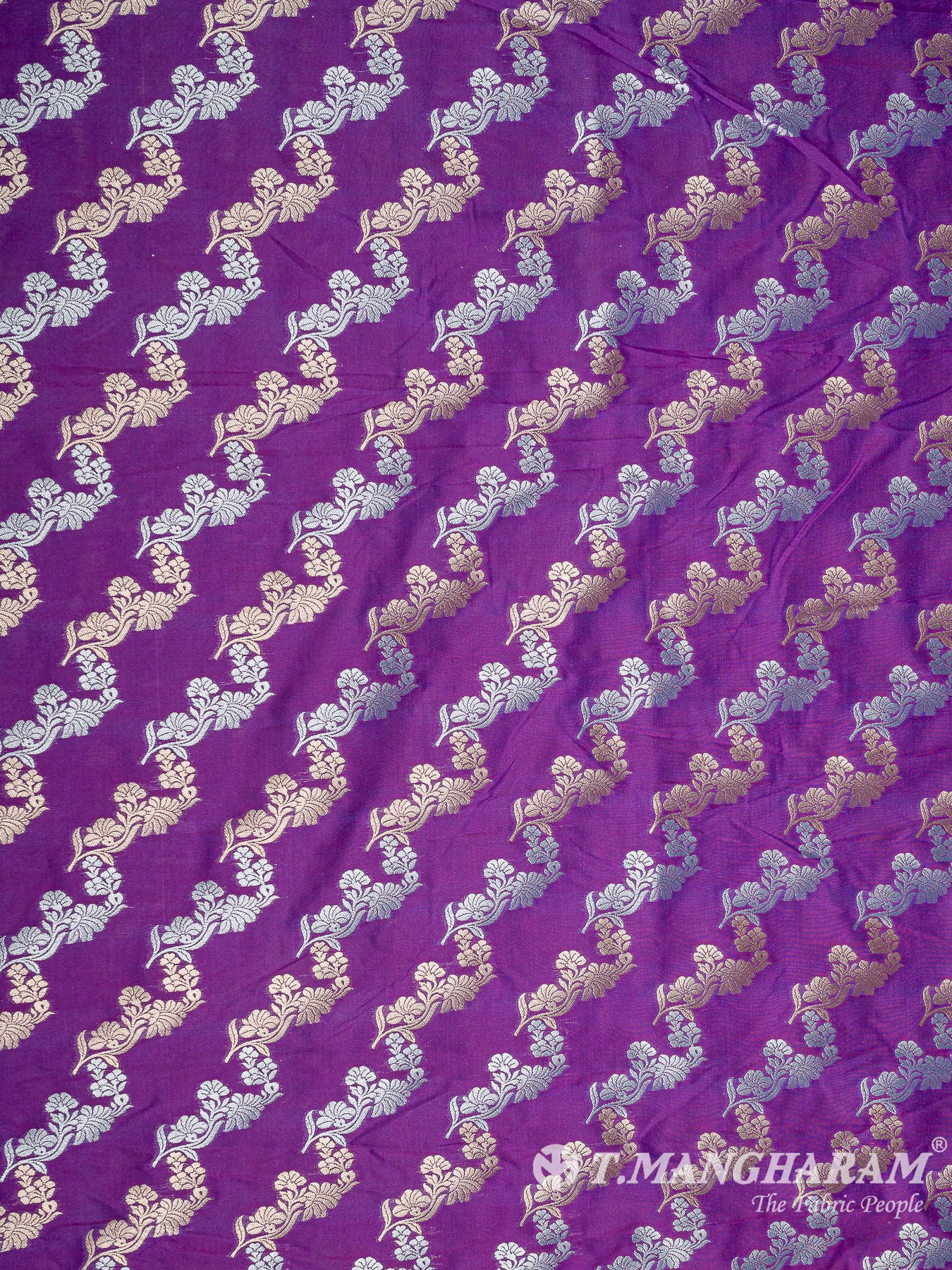 Purple Banaras Fabric - EB6578 view-3
