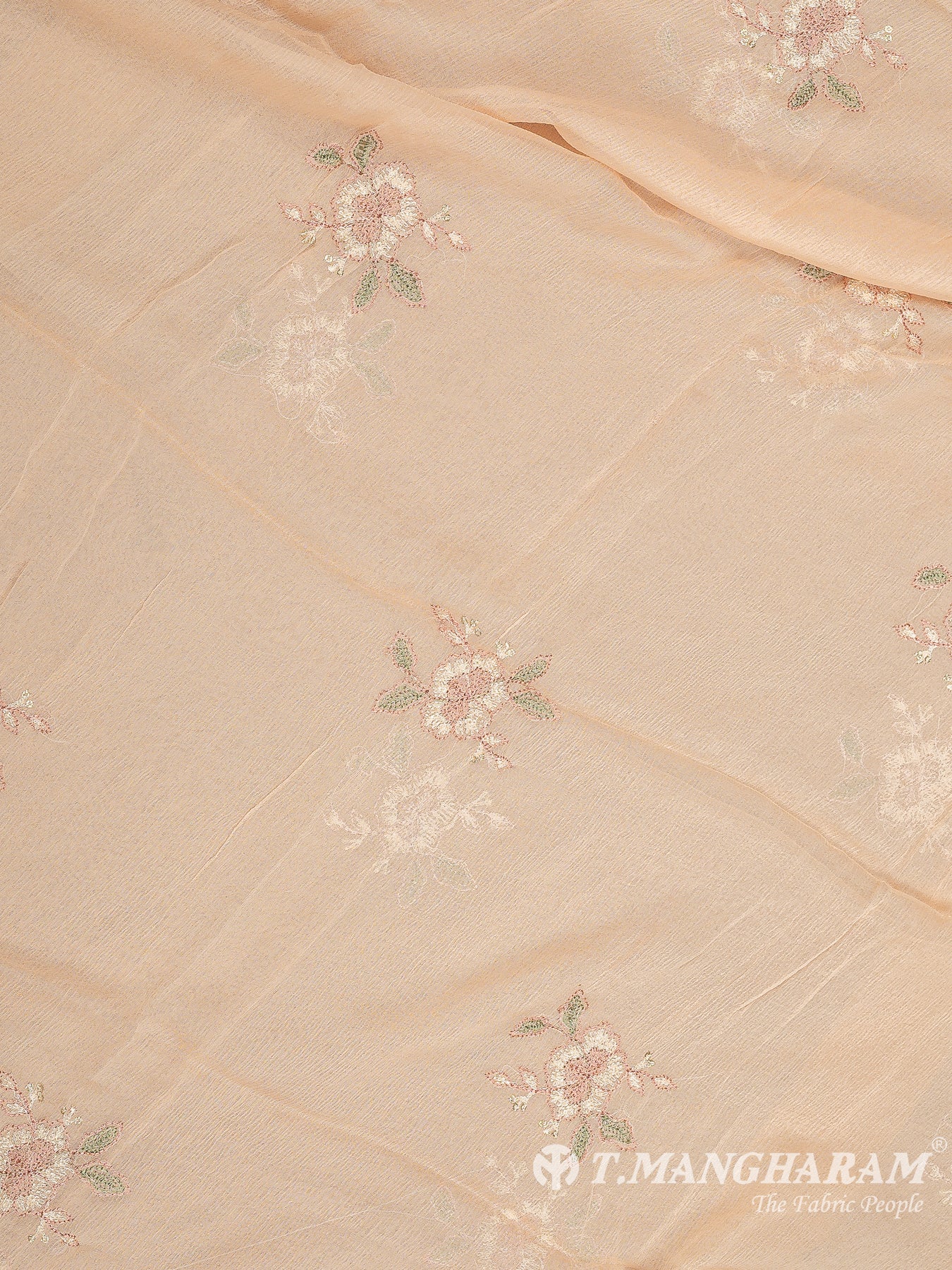 Peach Georgette Chudidhar Fabric Set - EF1495 view-3