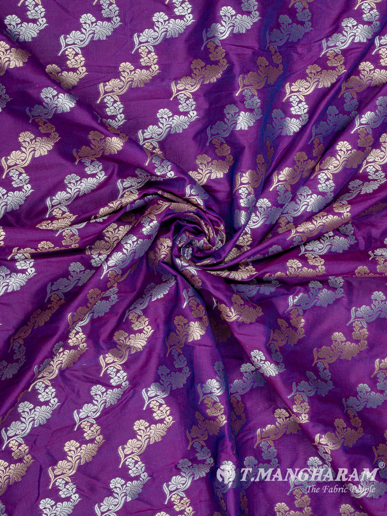 Purple Banaras Fabric - EB6578 view-1