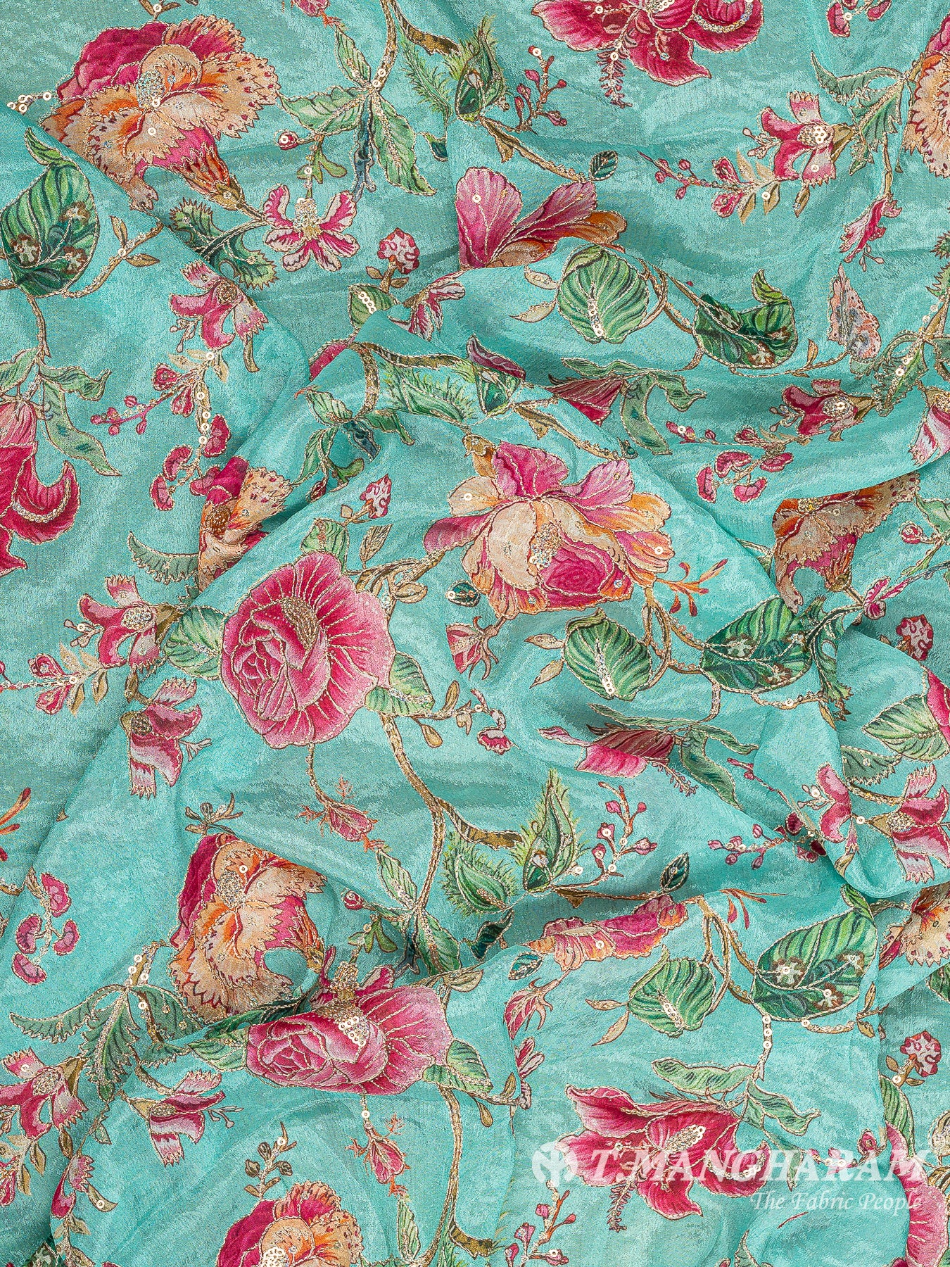 Green Chinnon Silk Fabric - EB7869 view-4