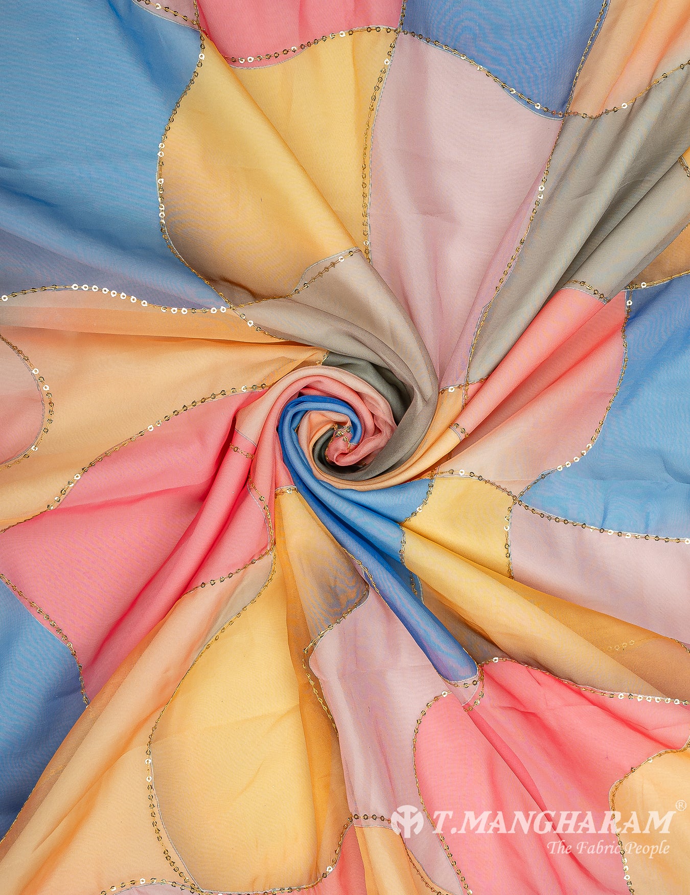 Multicolor Organza Tissue Fabric - EC9823 view-1