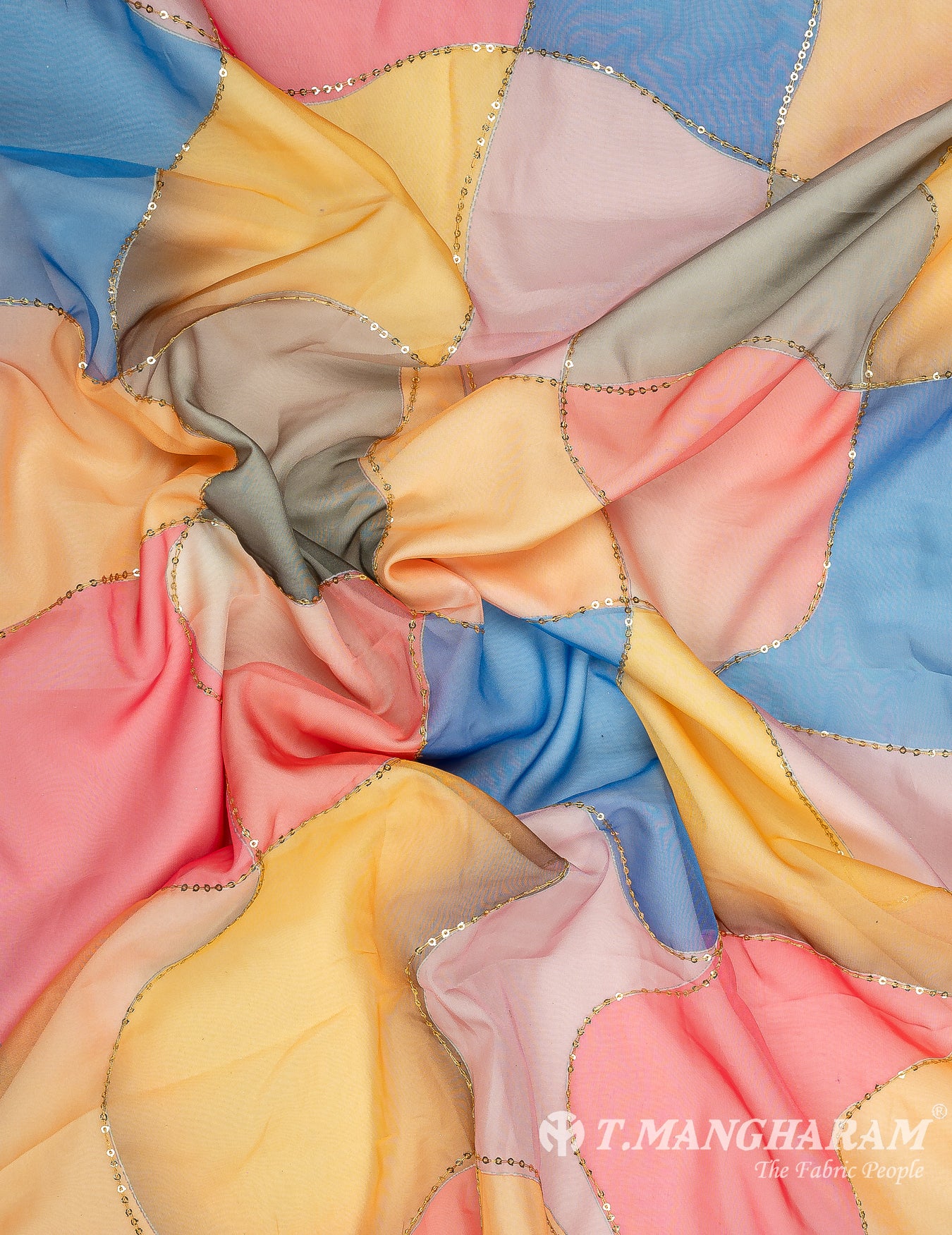 Multicolor Organza Tissue Fabric - EC9823 view-4