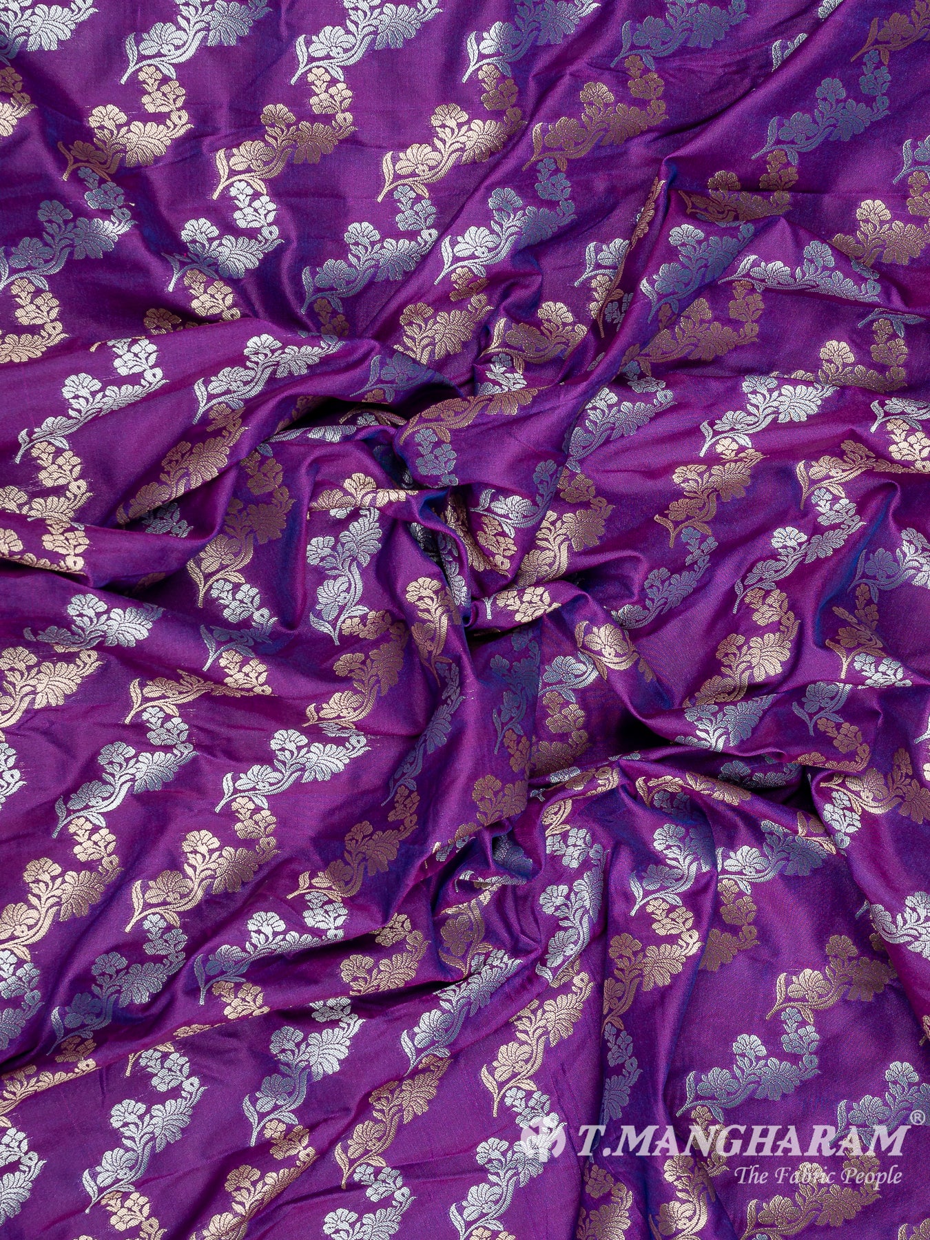 Purple Banaras Fabric - EB6578 view-4