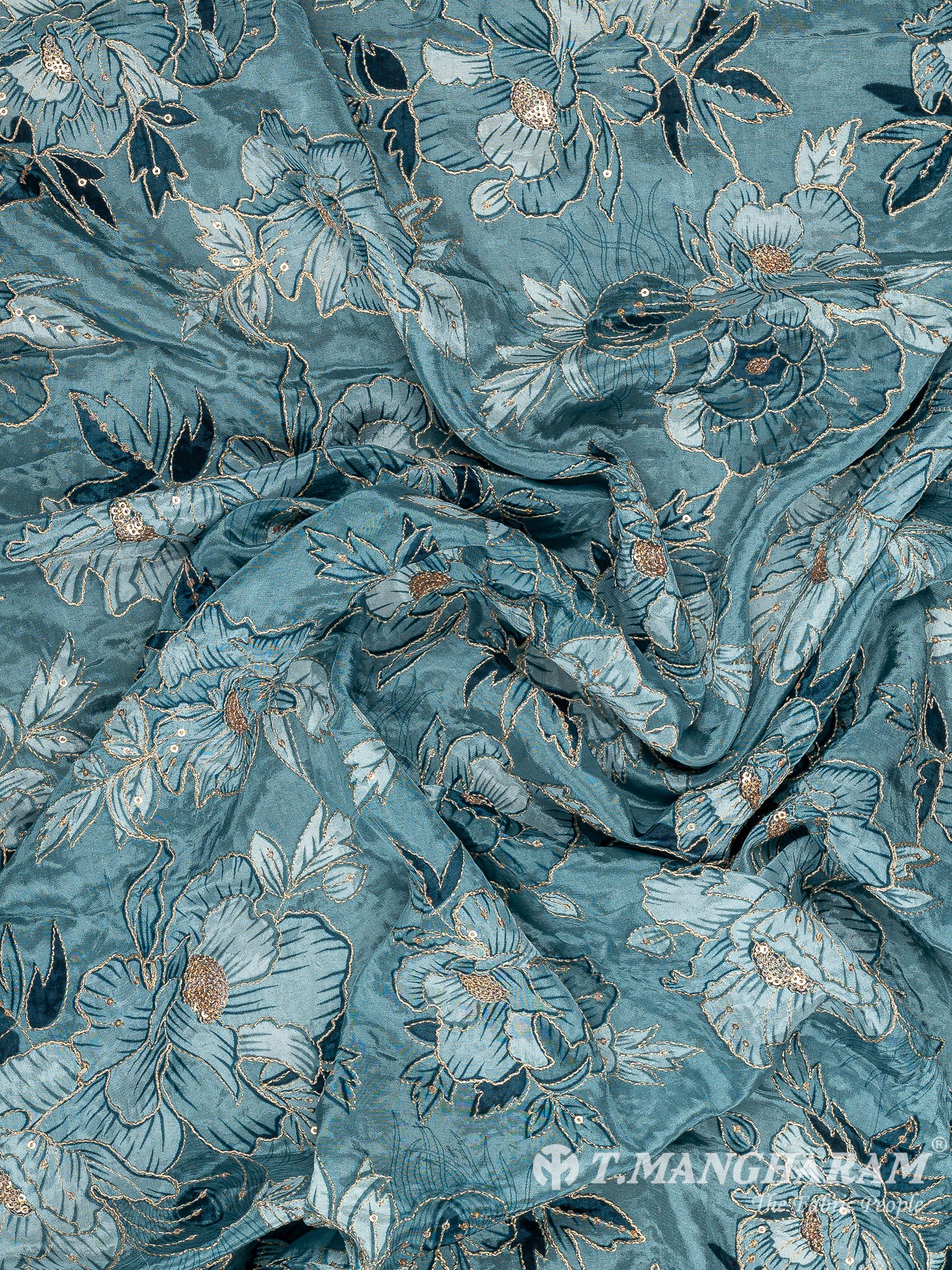 Blue Crepe Fabric - EB7868 view-4