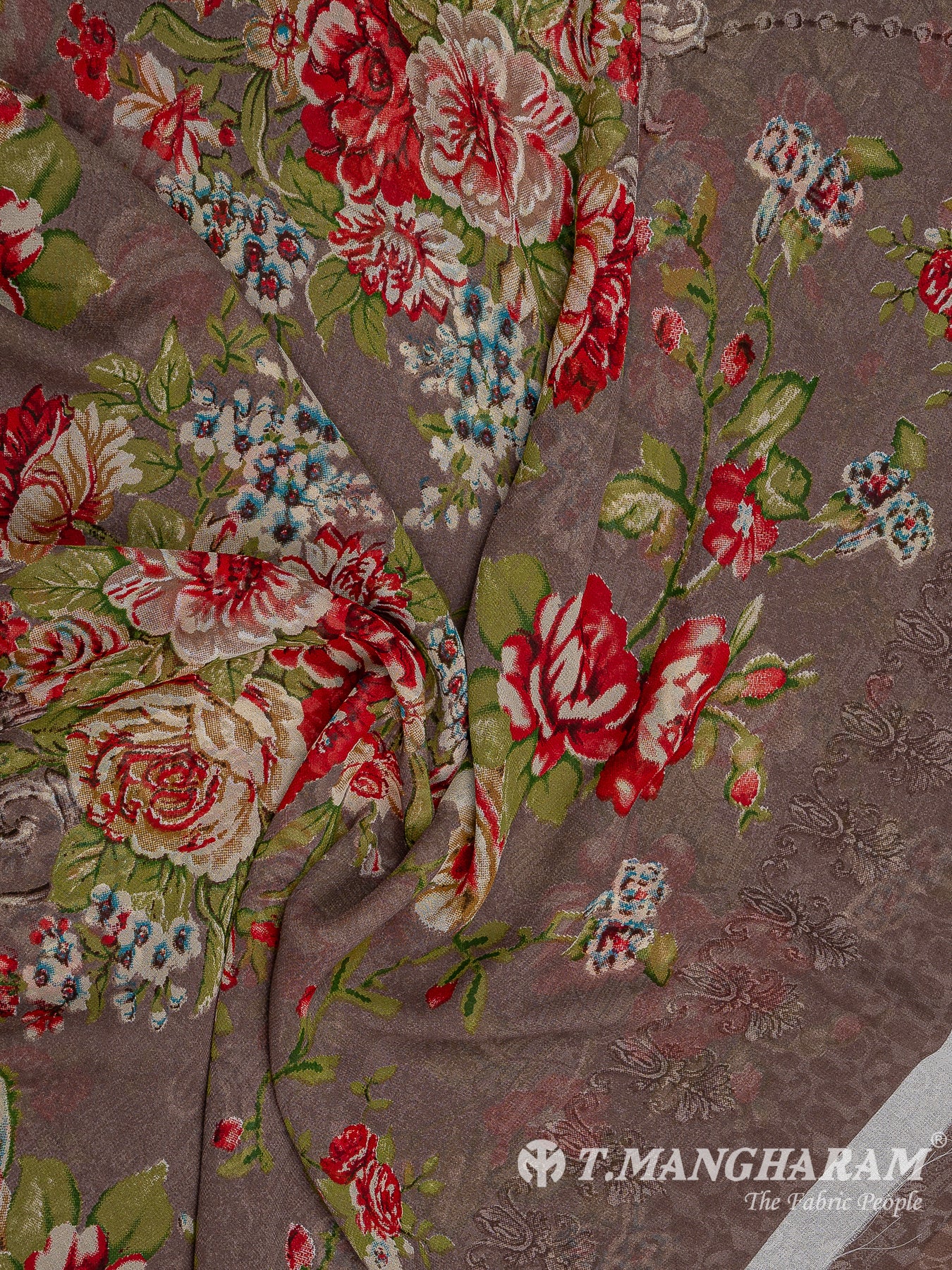 Brown Crepe Chudidhar Fabric Set - EH1605 view-3
