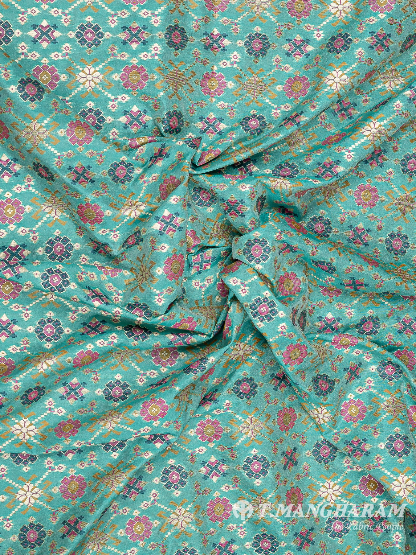 Green Banaras Fabric - EB6580 view-5
