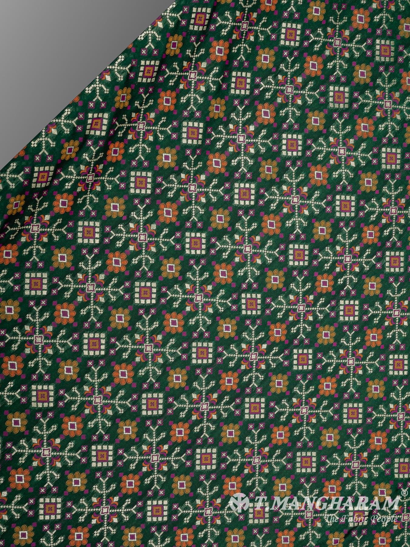 Green Banaras Fabric - EB6587 view-2