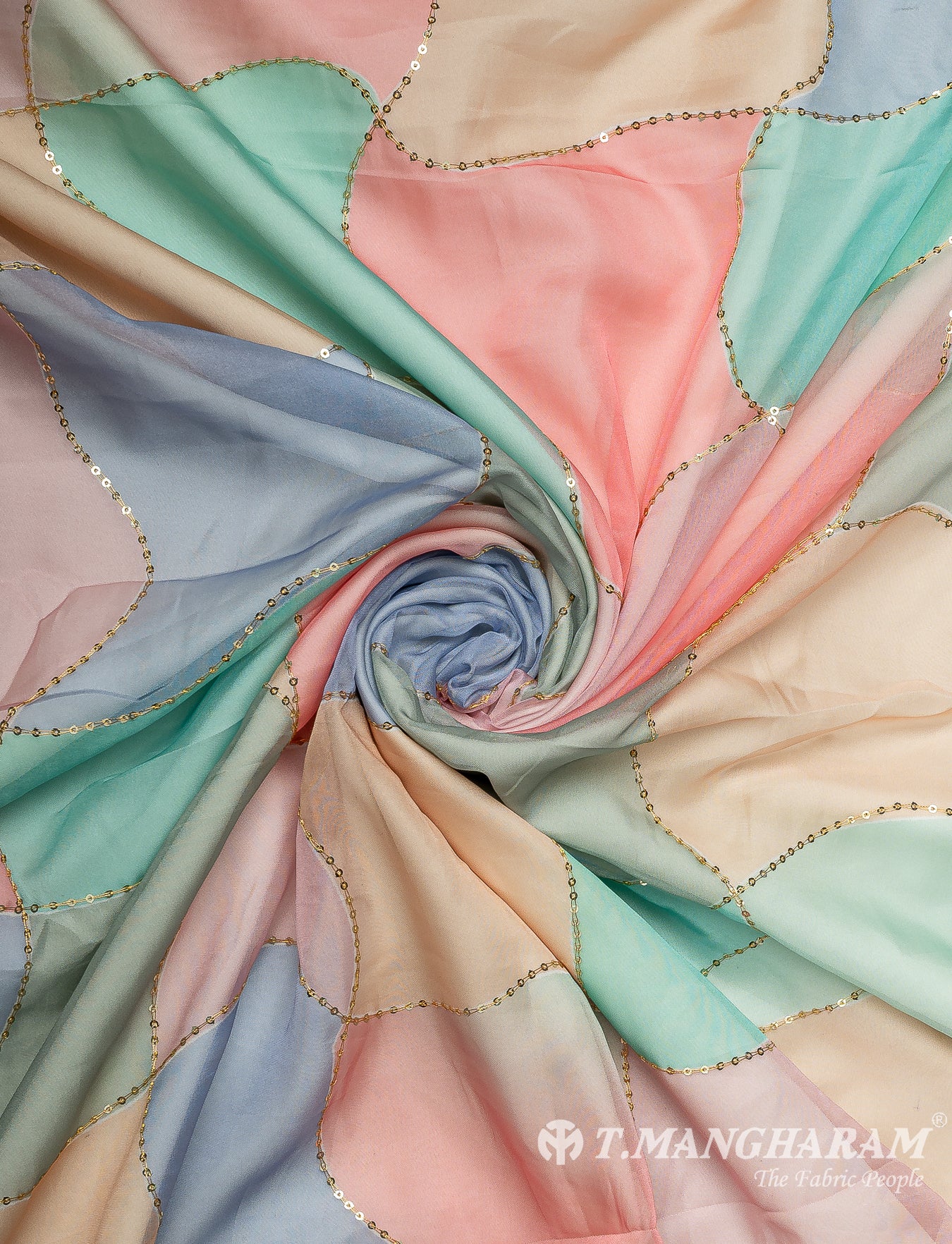 Multicolor Organza Tissue Fabric - EC9822 view-1