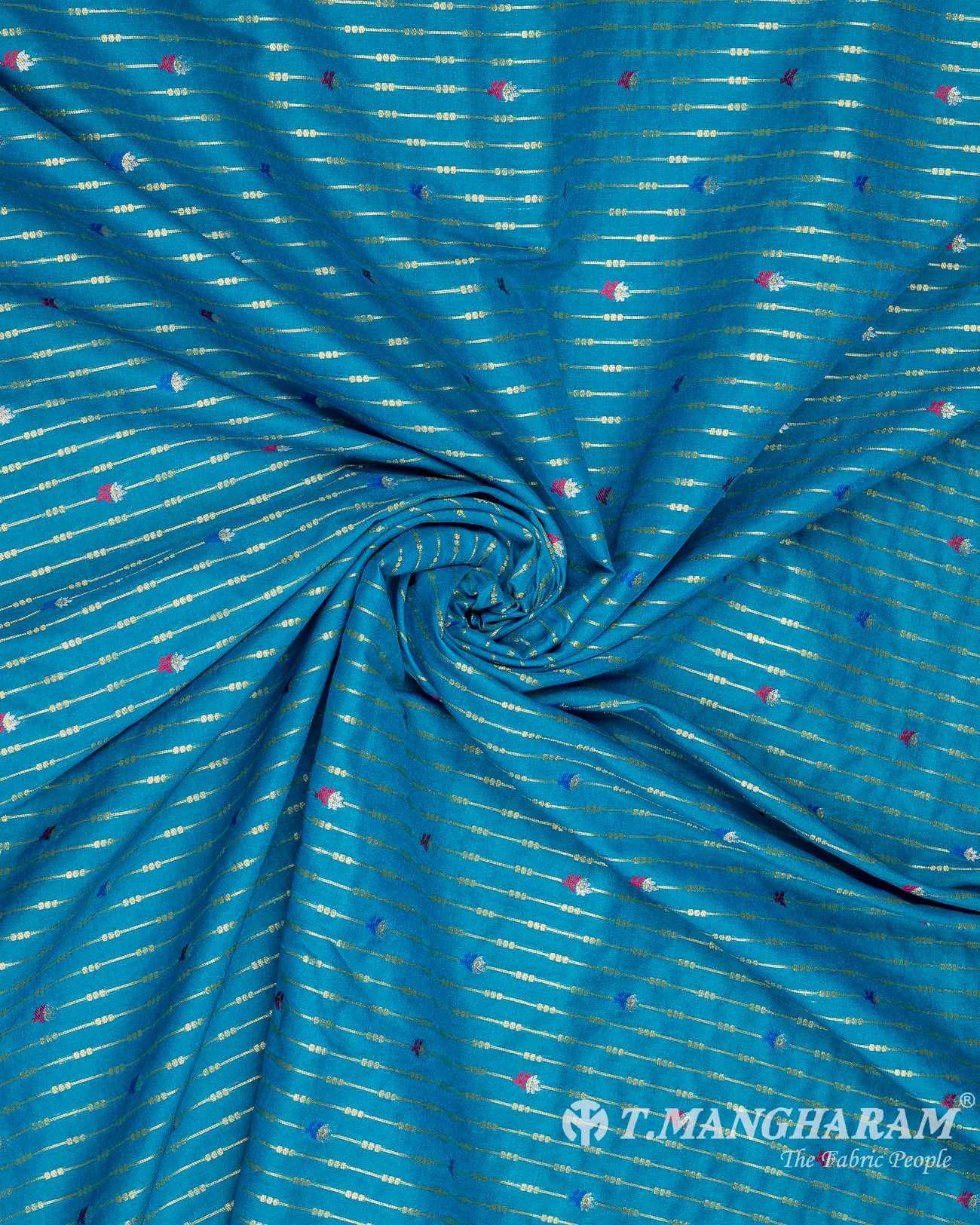 Blue Banaras Fabric - EC9479 view-1