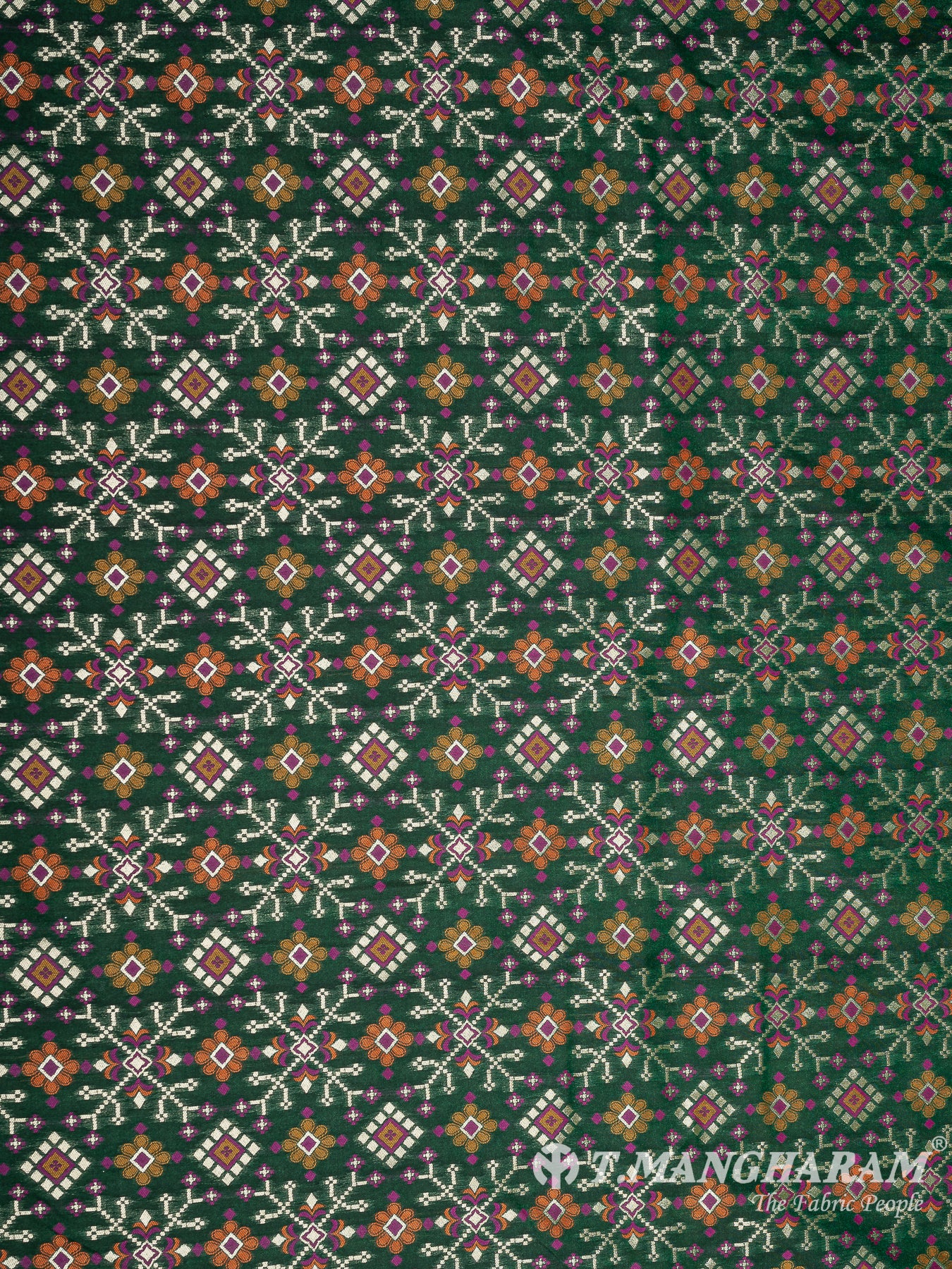 Green Banaras Fabric - EB6587 view-4