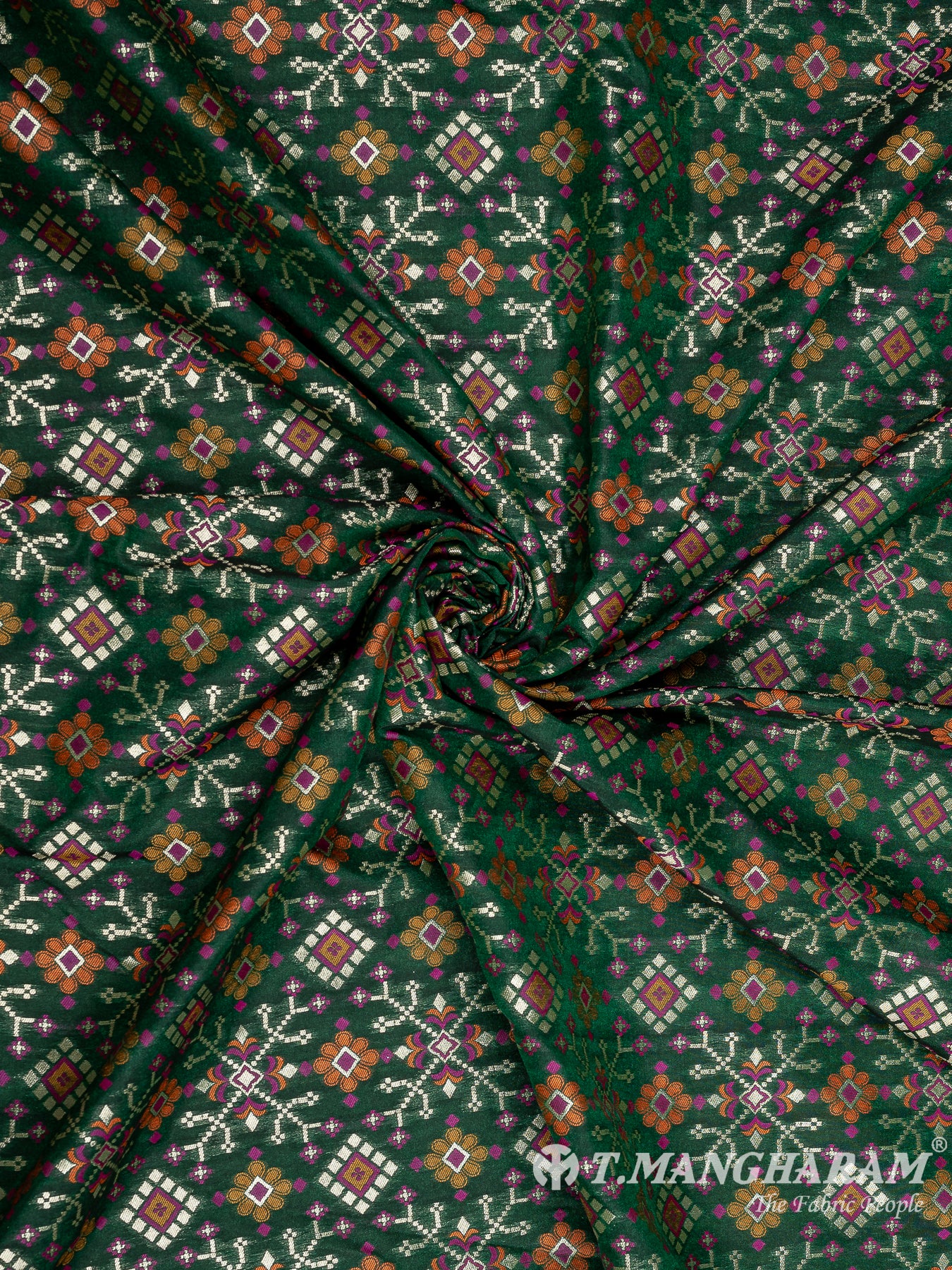 Green Banaras Fabric - EB6587 view-1