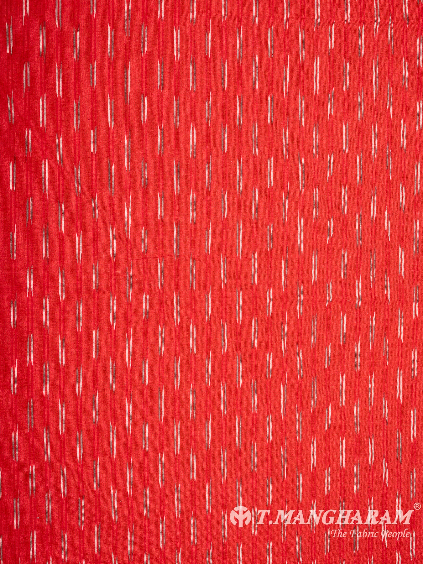 Red Cotton Ikat Print Fabric - EB5822 view-3