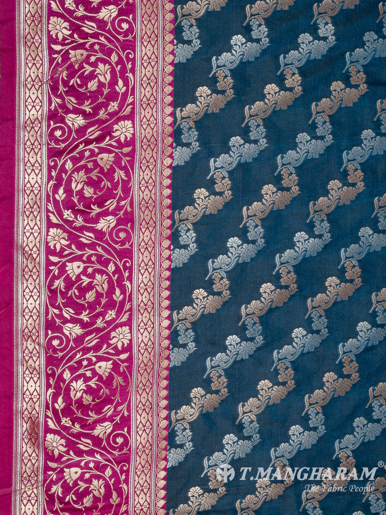 Blue Banaras Fabric - EB6576 view-3