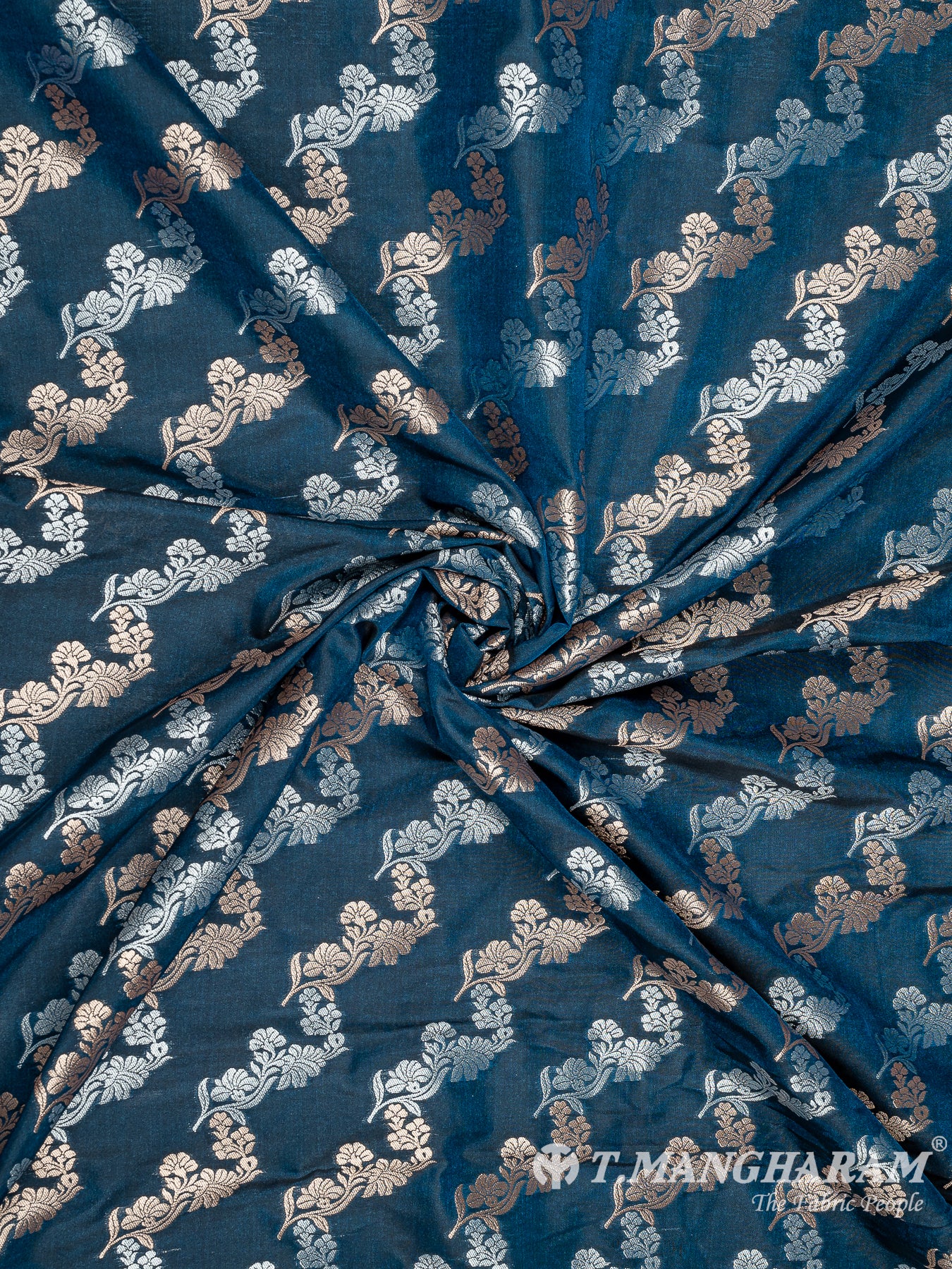 Blue Banaras Fabric - EB6576 view-1