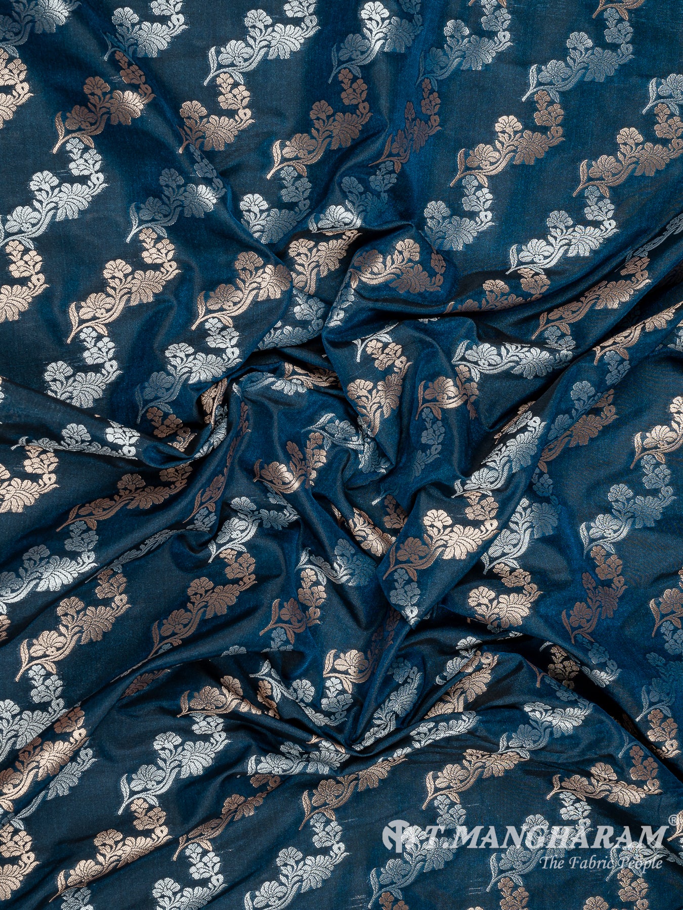 Blue Banaras Fabric - EB6576 view-5