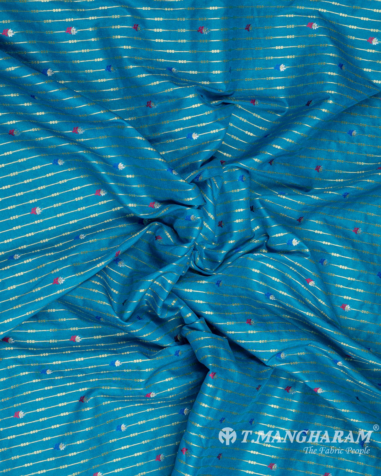 Blue Banaras Fabric - EC9479 view-4