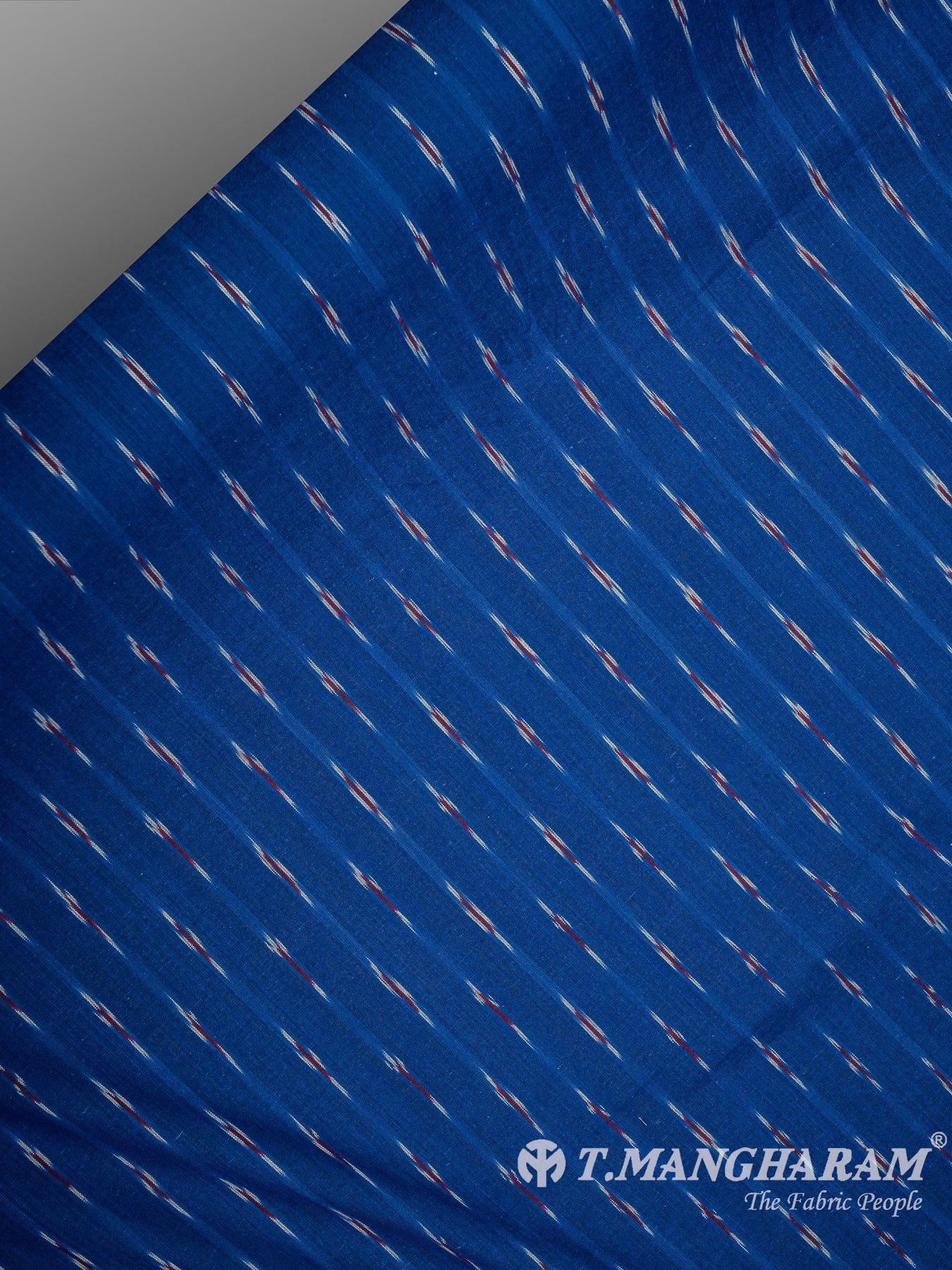 Blue Cotton Ikat Print Fabric - EB5833 view-2