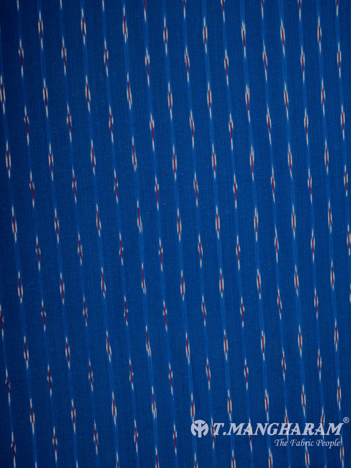 Blue Cotton Ikat Print Fabric - EB5833 view-3