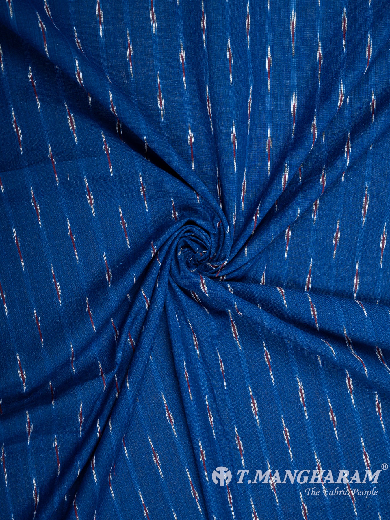 Blue Cotton Ikat Print Fabric - EB5833 view-1