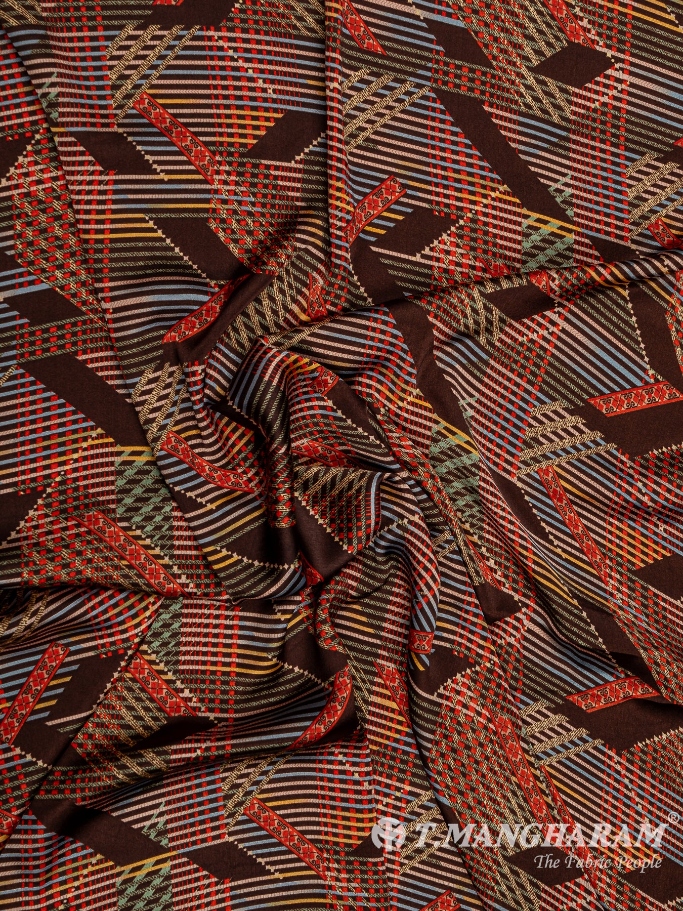 Multicolor Satin Fabric - EB5858 view-4