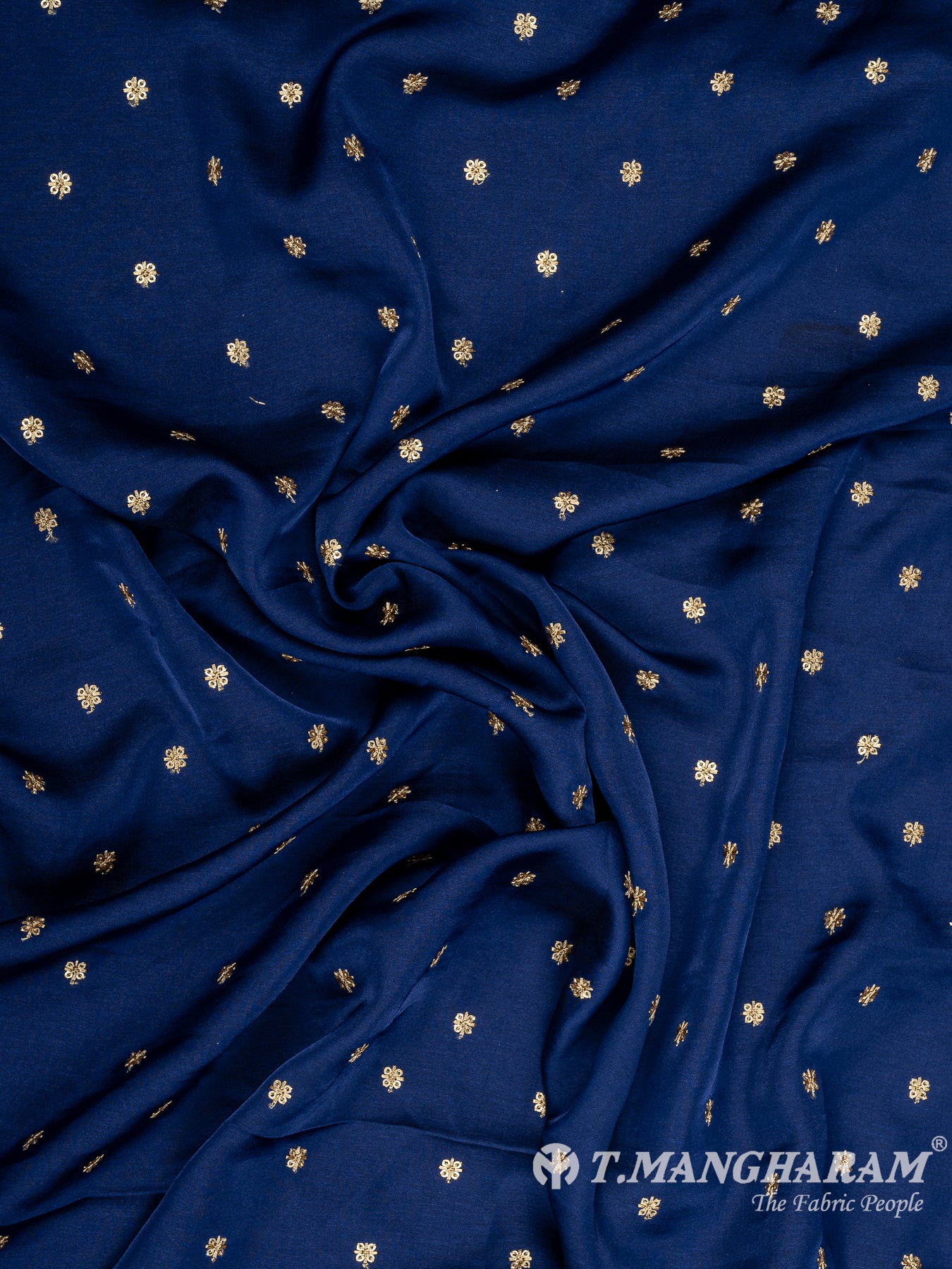 Blue Chinnon Silk Fabric - EC10705