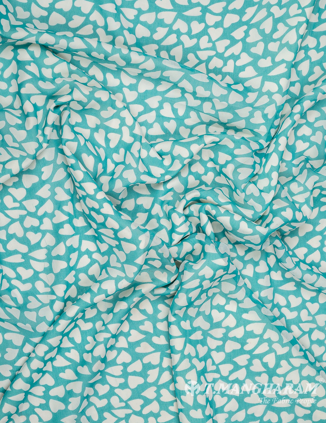 Sea Blue Georgette Fabric - EB7119 view-4