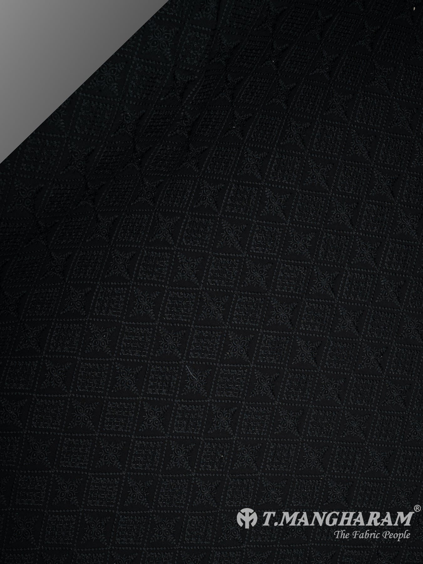 Black Georgette Fabric - EB7381 view-2