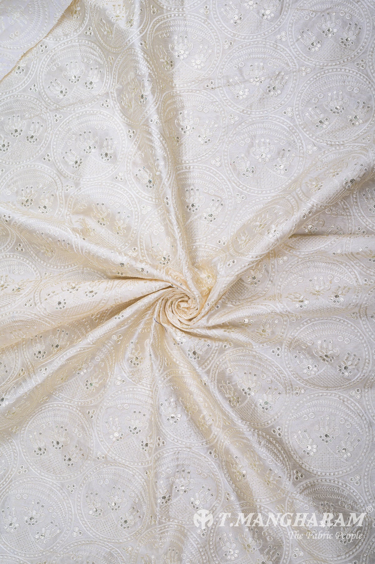White Raw Silk Fabric - EB5706 view-1