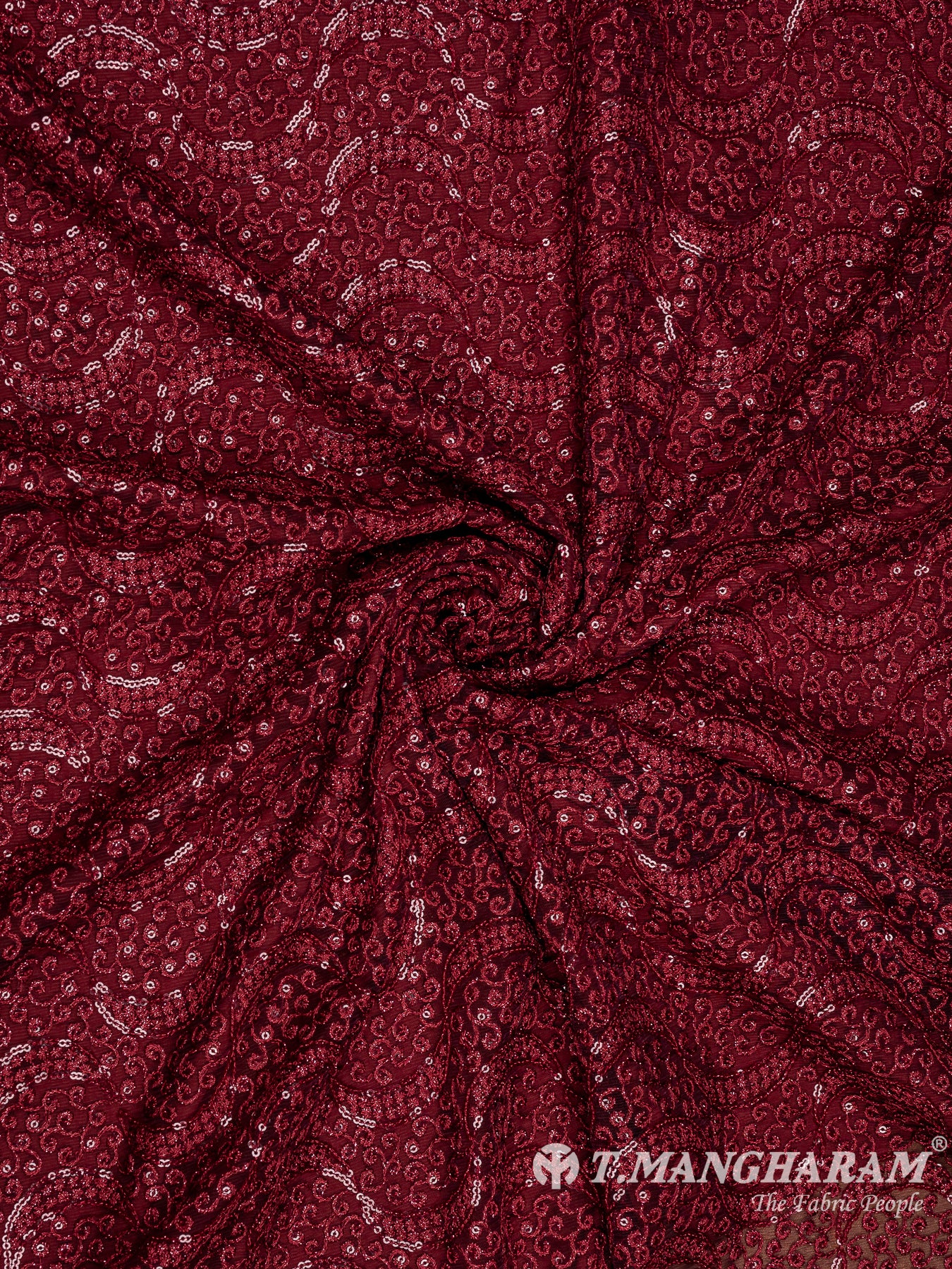 Maroon Fancy Net Fabric - EA2650 view-1