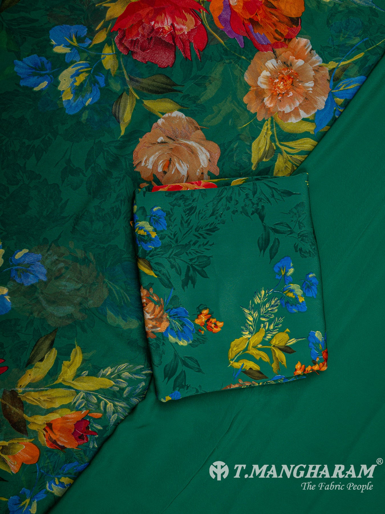 Green Crepe Chudidhar Fabric Set - EH1613 view-1