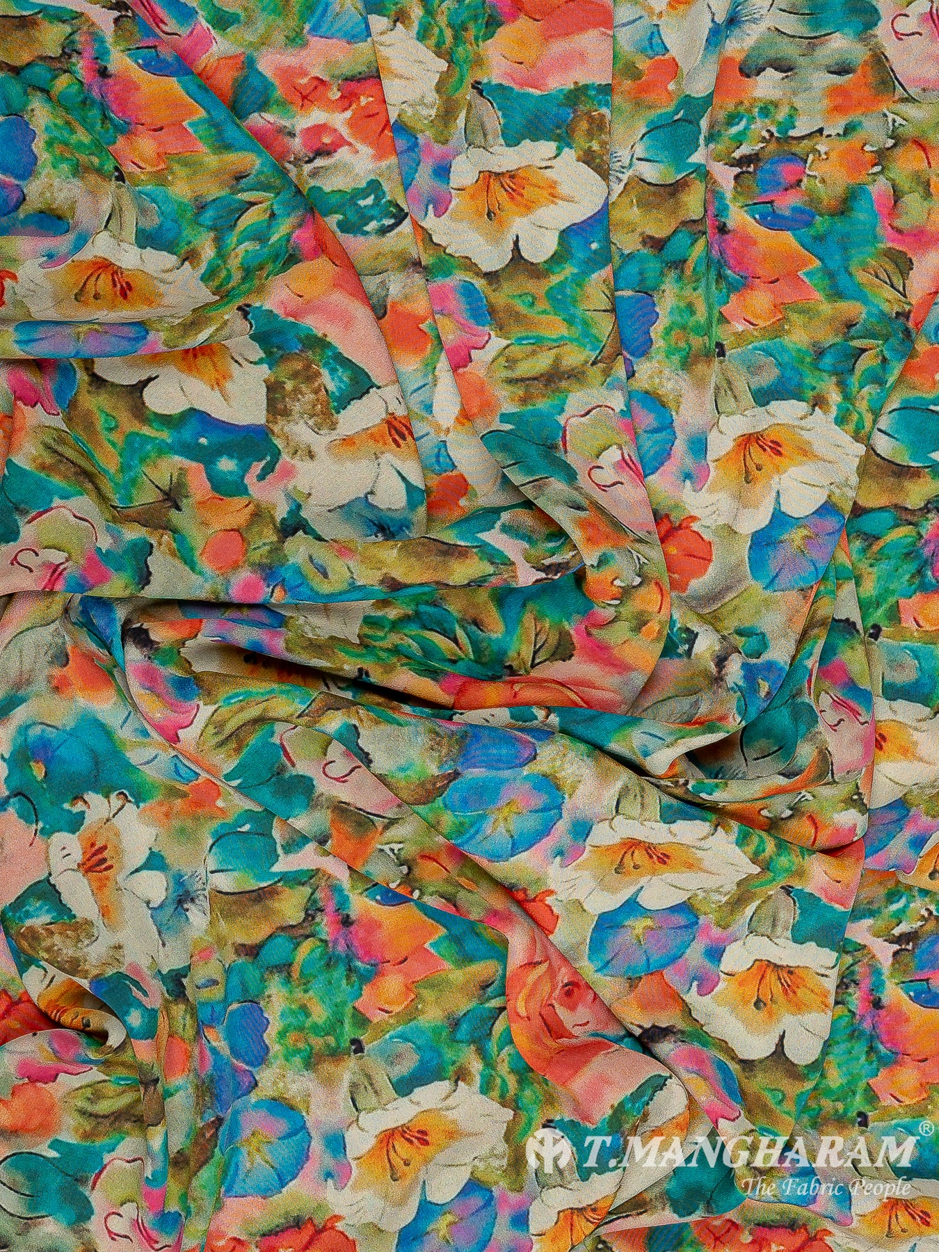 Multicolor Crepe Fabric - EB8138